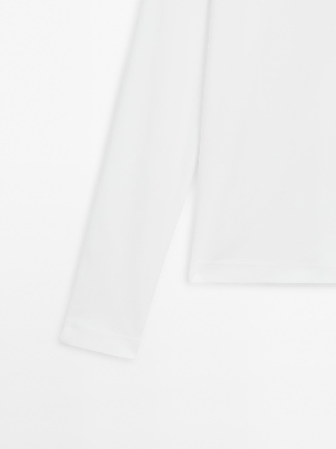 100% cotton interlock long sleeve T-shirt — Off white