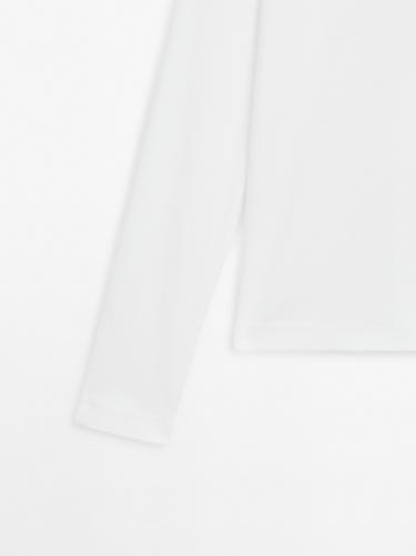 100% cotton interlock long sleeve T-shirt — Off white 7
