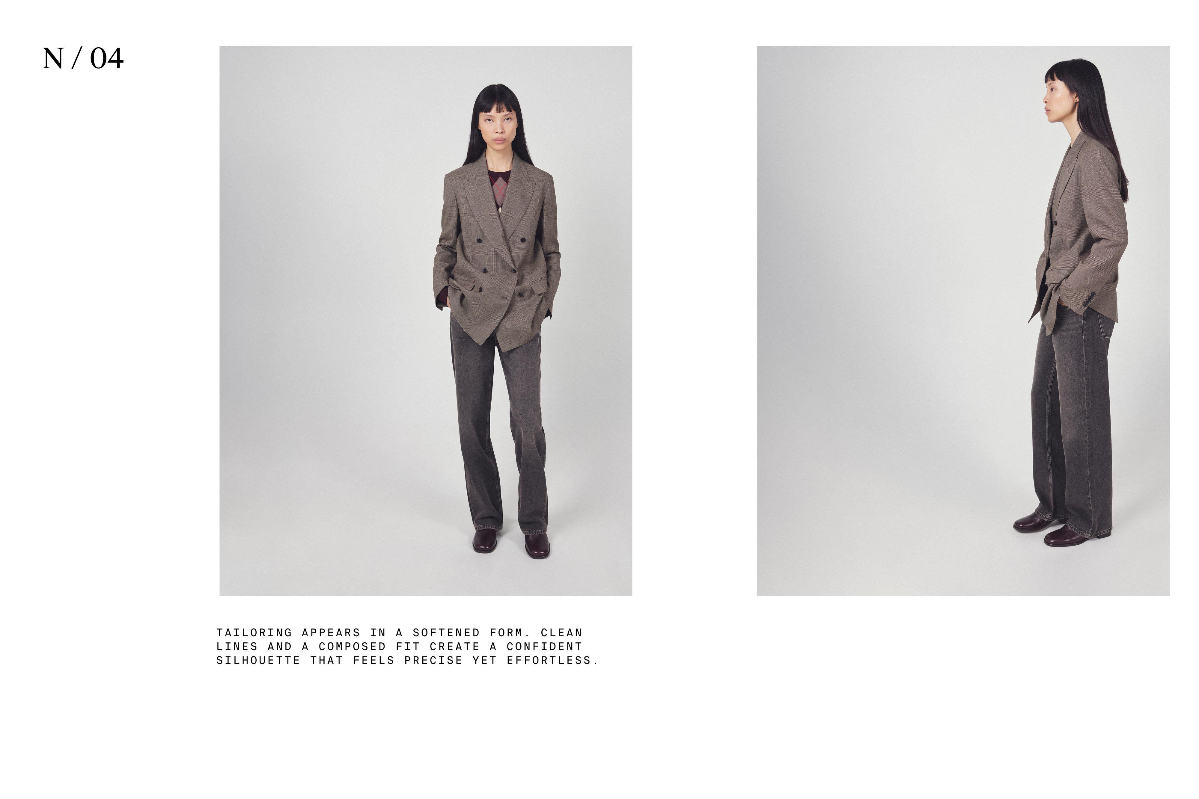 100% wool check suit blazer — BEIGE