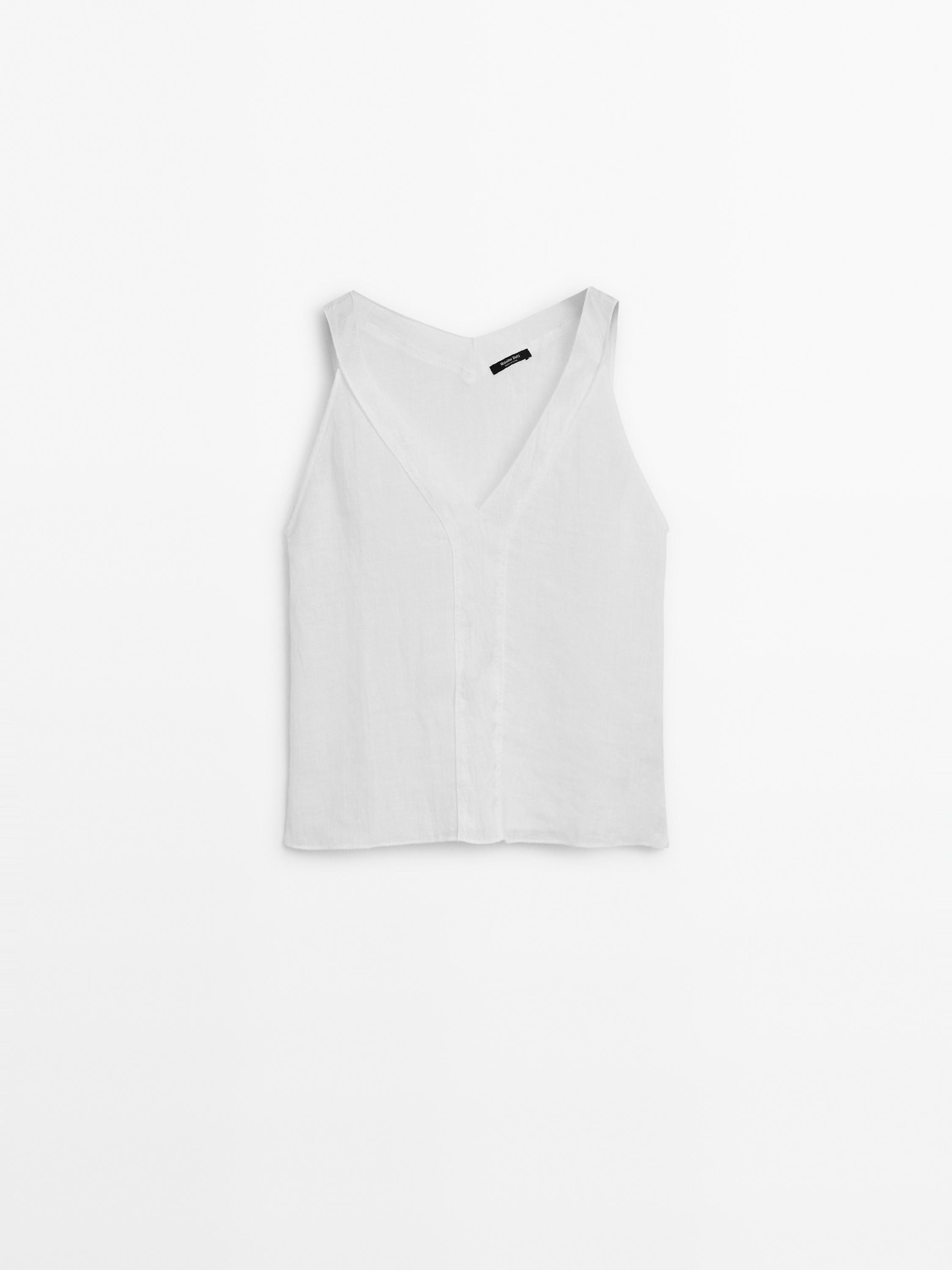 Flowing double fabric top