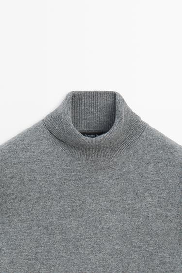 100% wool knit turtleneck sweater — ANTHRACITE GREY 9