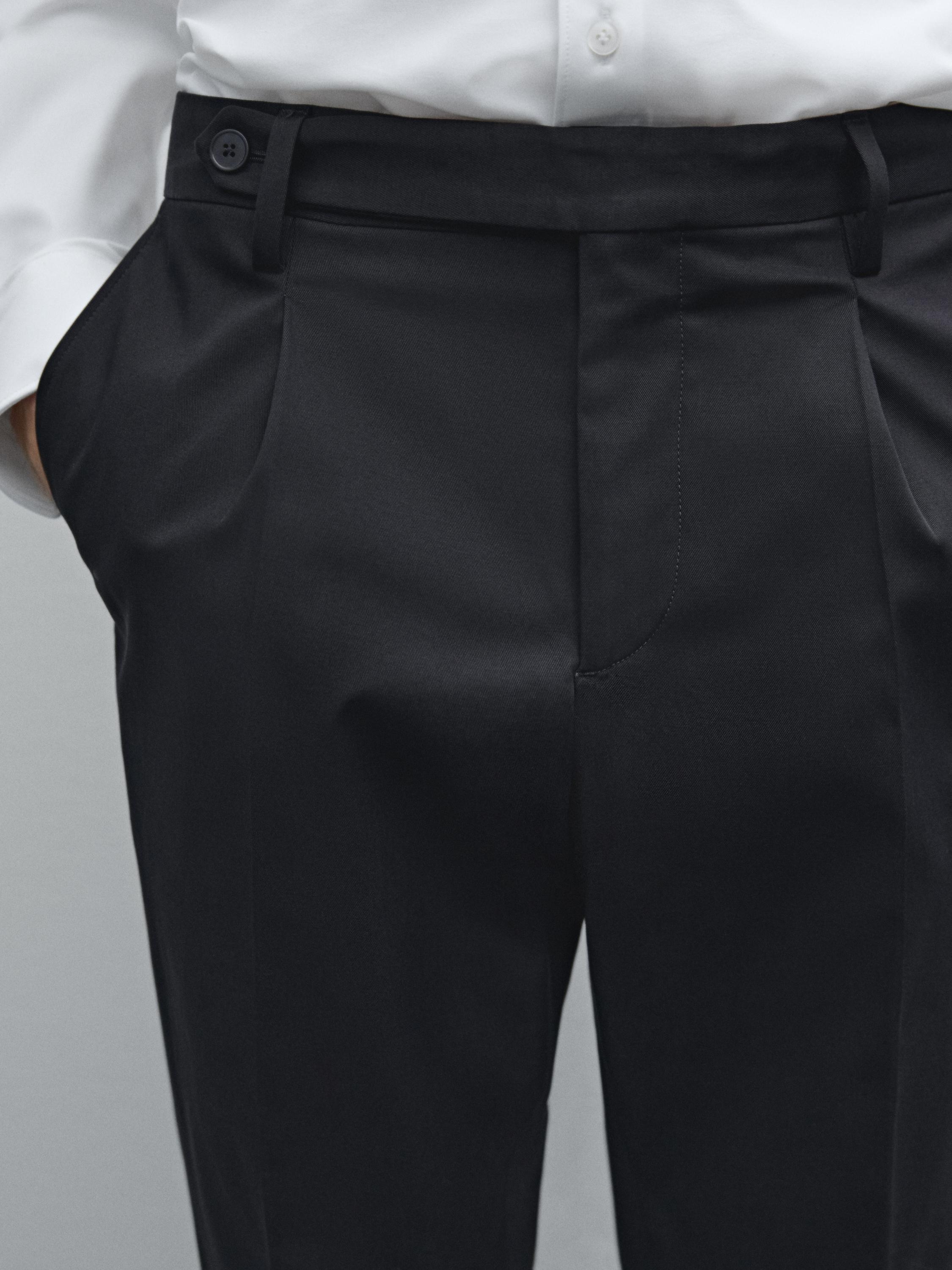 Cotton blend stretch trousers
