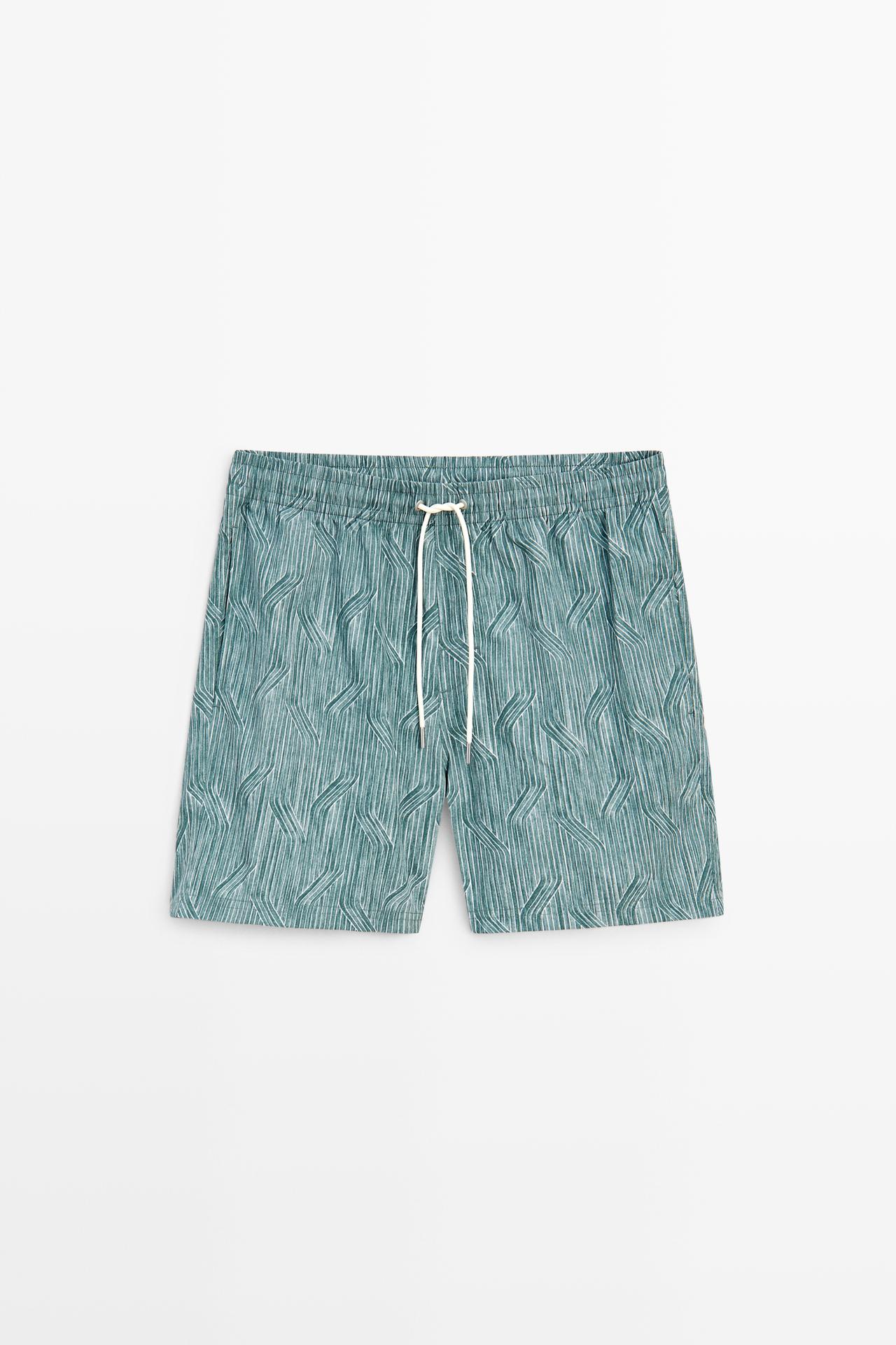 Printed swimming trunks — WATER GREEN