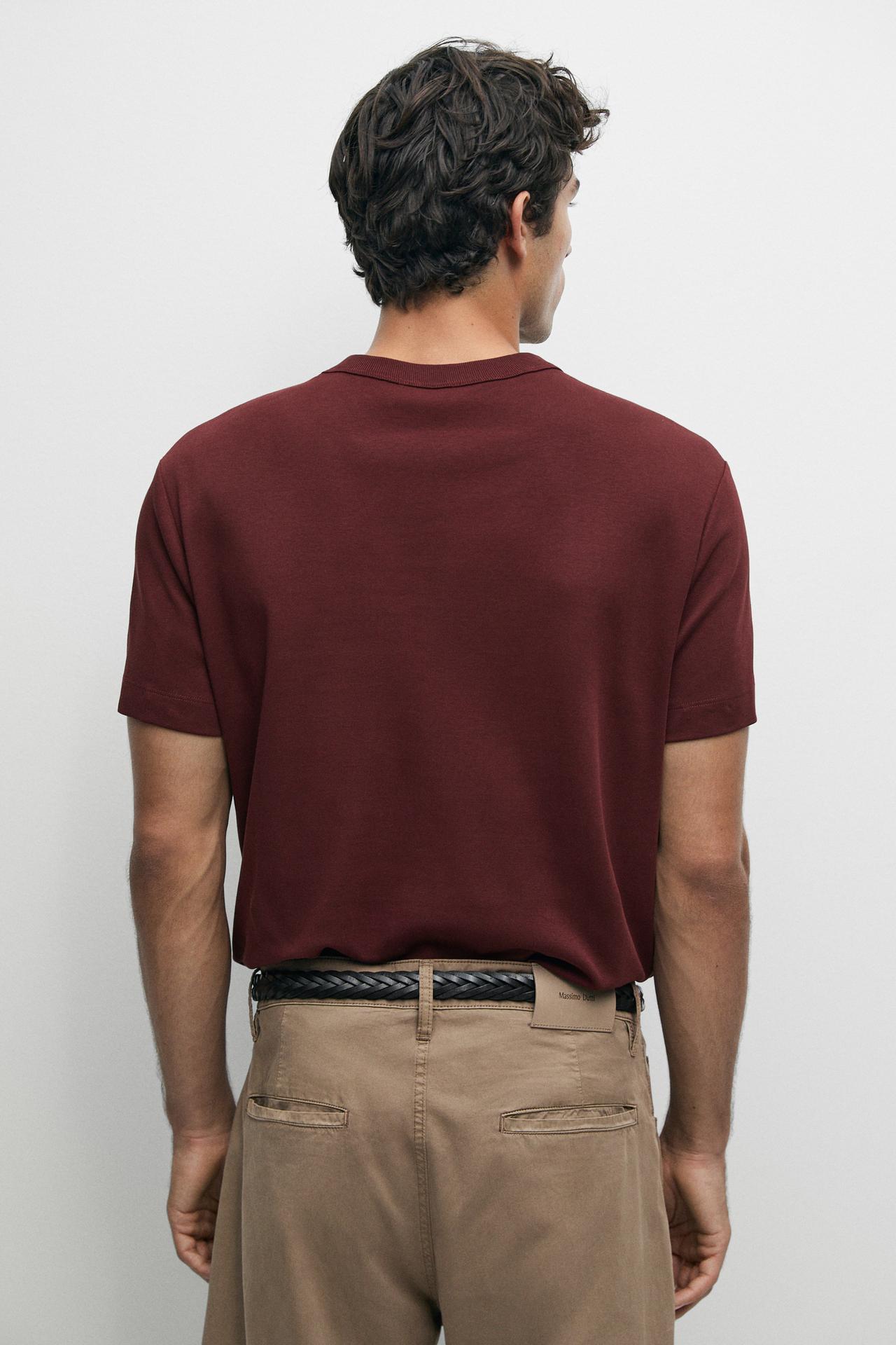 100% cotton short-sleeve T-shirt — MAROON