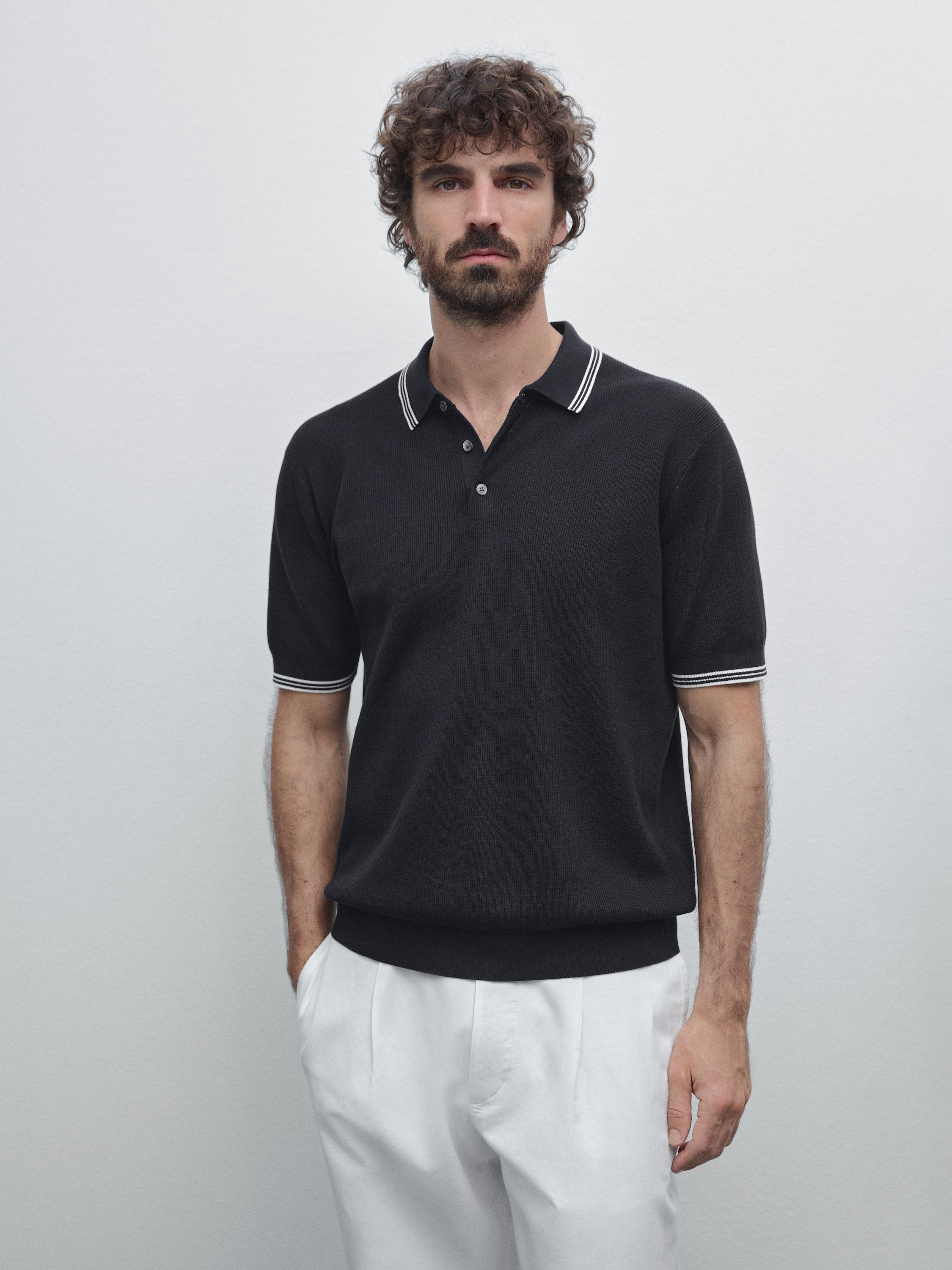 100% cotton knit polo shirt