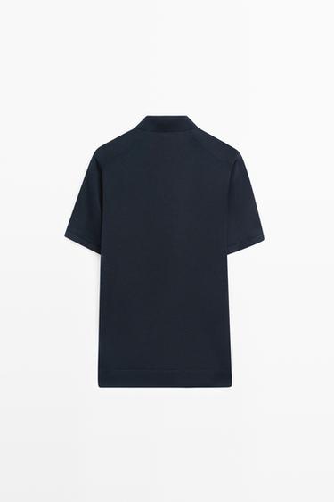Argyle knit polo sweater — NAVY BLUE 6