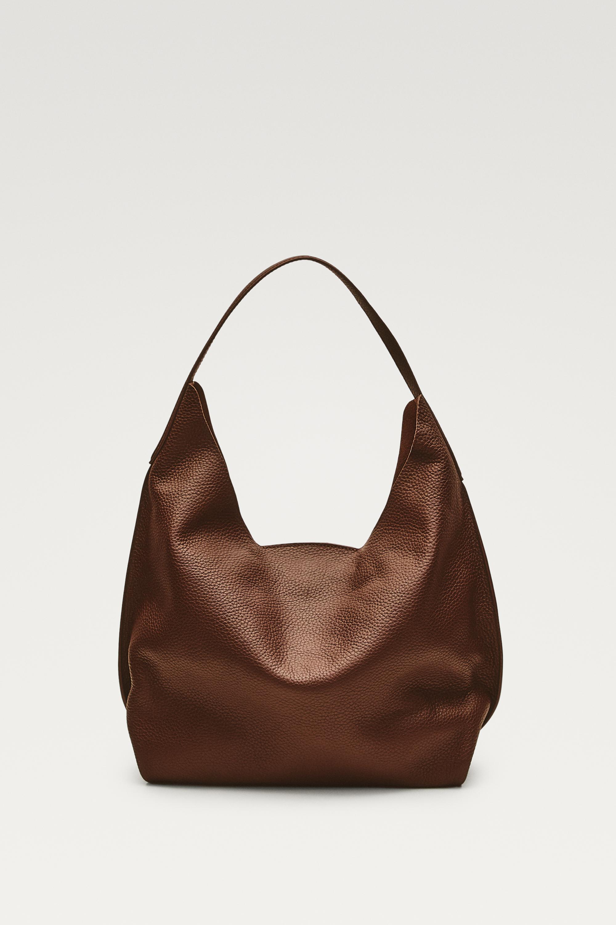 Medium nappa leather shoulder bag — BURGUNDY