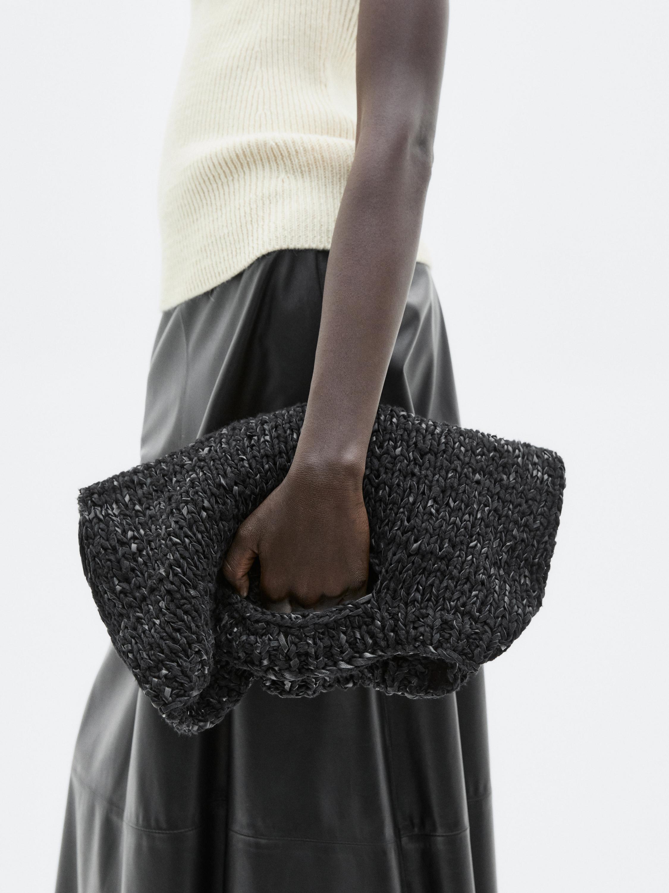 Poltsa handia, larruzkoa, crochet puntuz landua - LIMITED