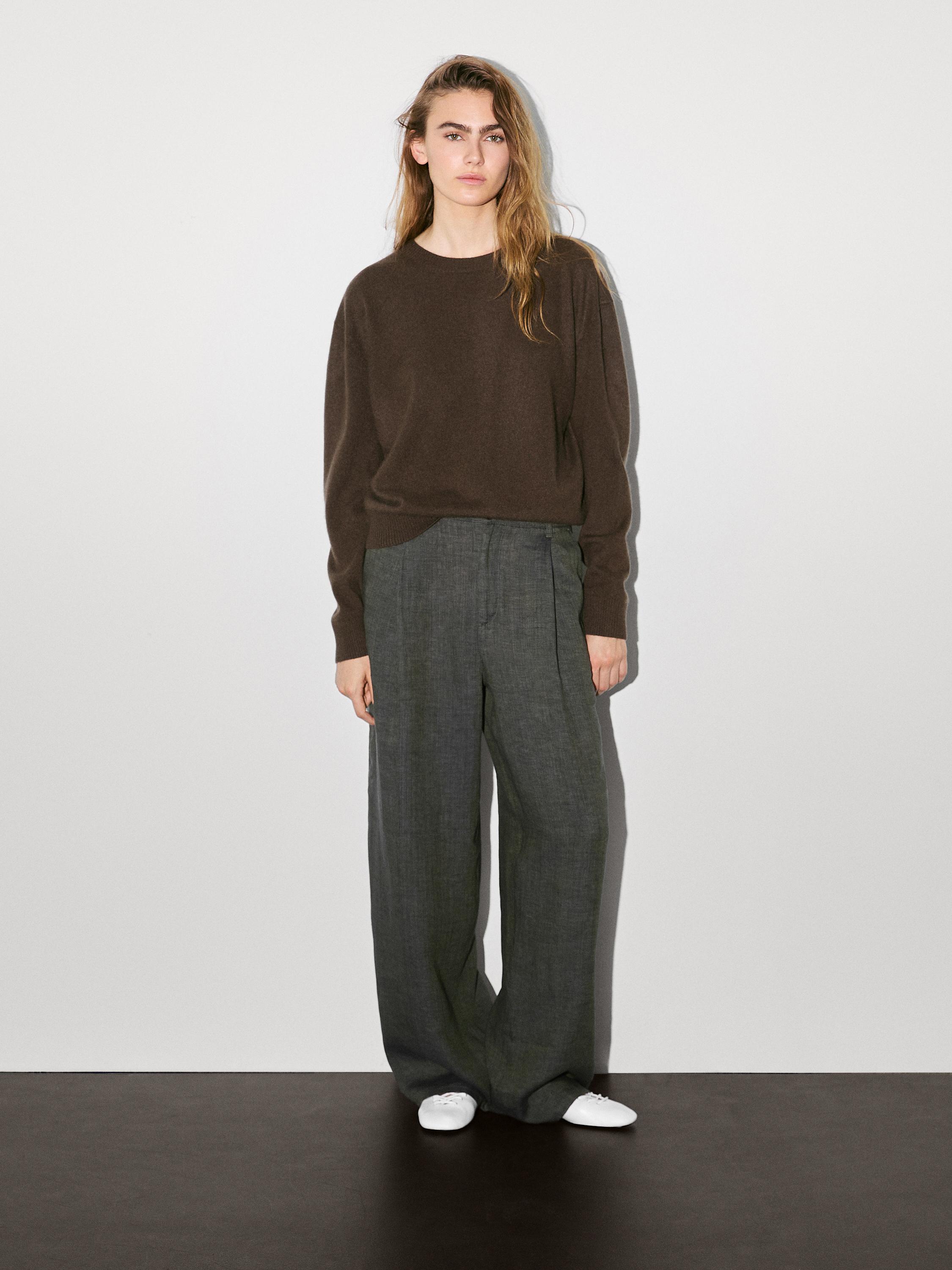 100% cashmere crew neck sweater