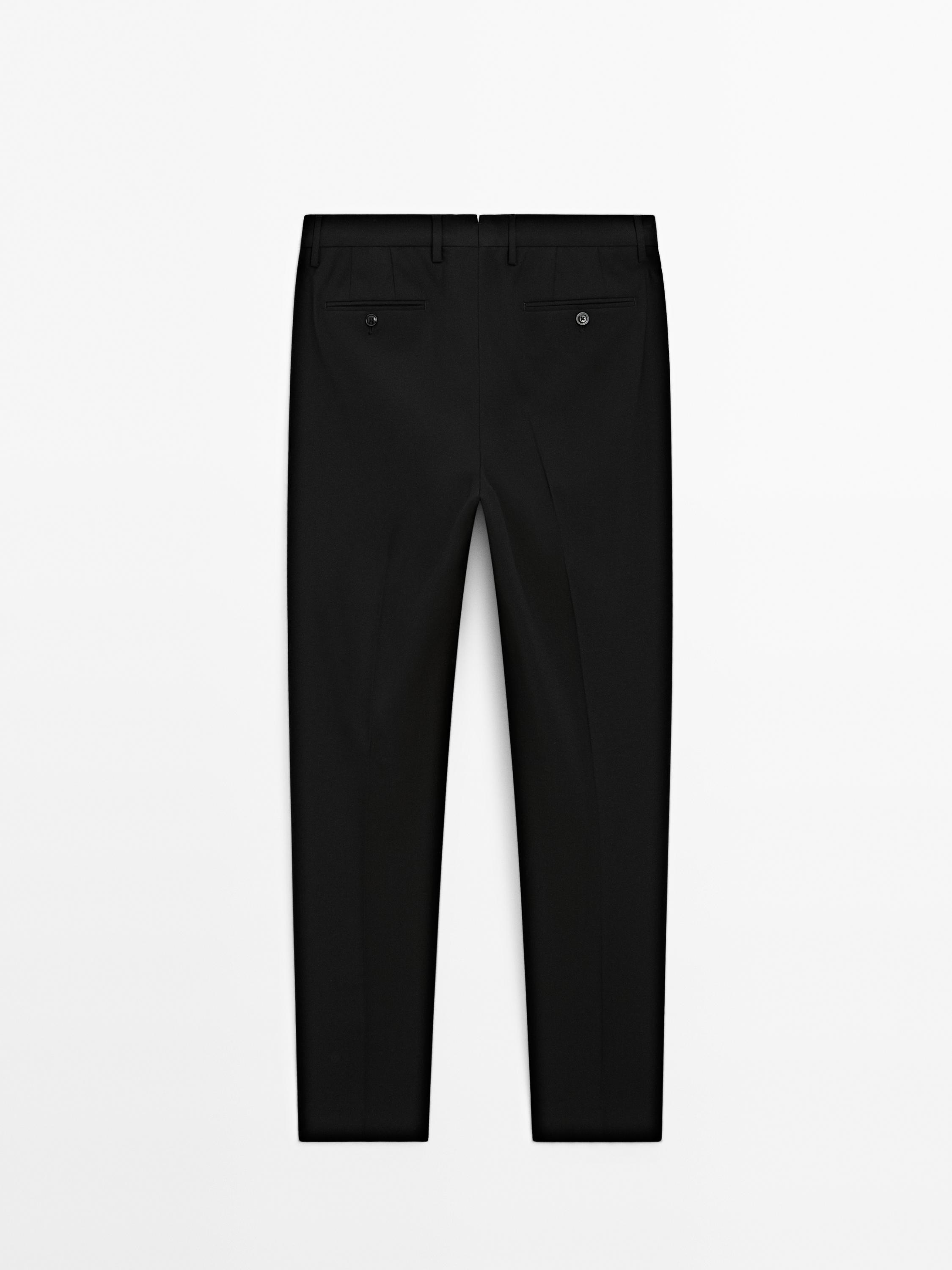 100% wool smart suit trousers