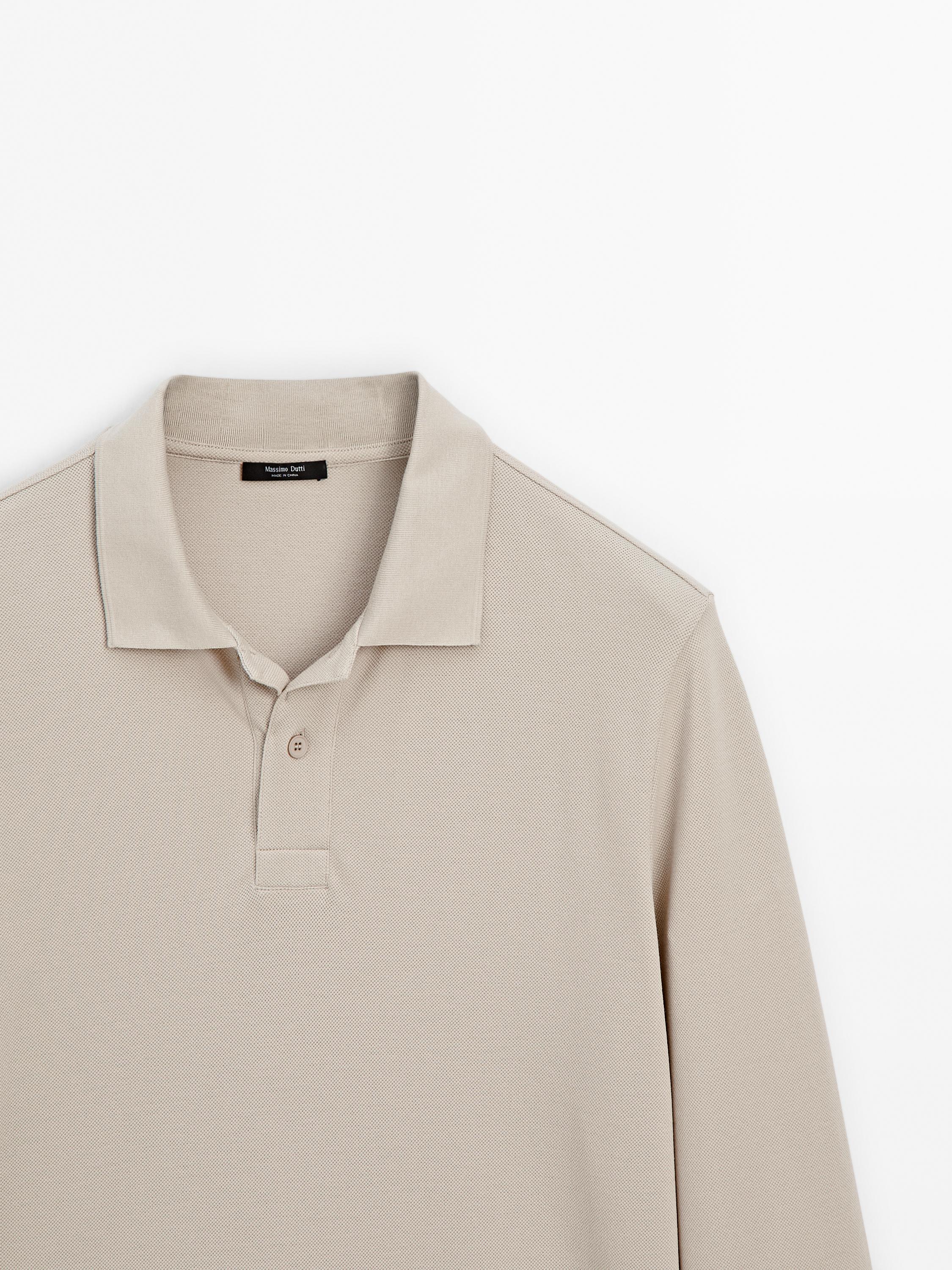 Cotton blend polo sweater