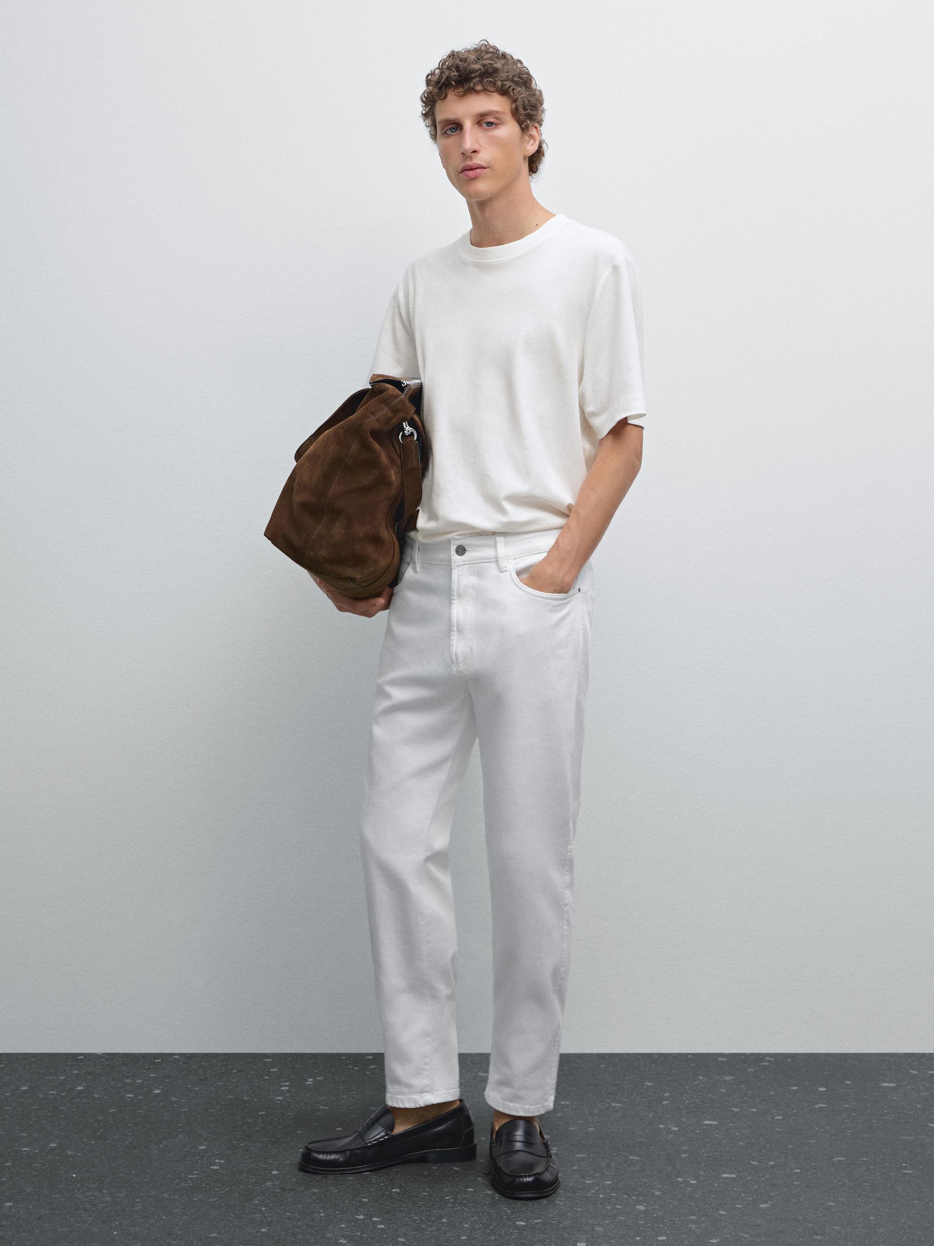 Jeans Slim Fit - Blanco - 32 (Eur 42) - Massimo Dutti - Hombre