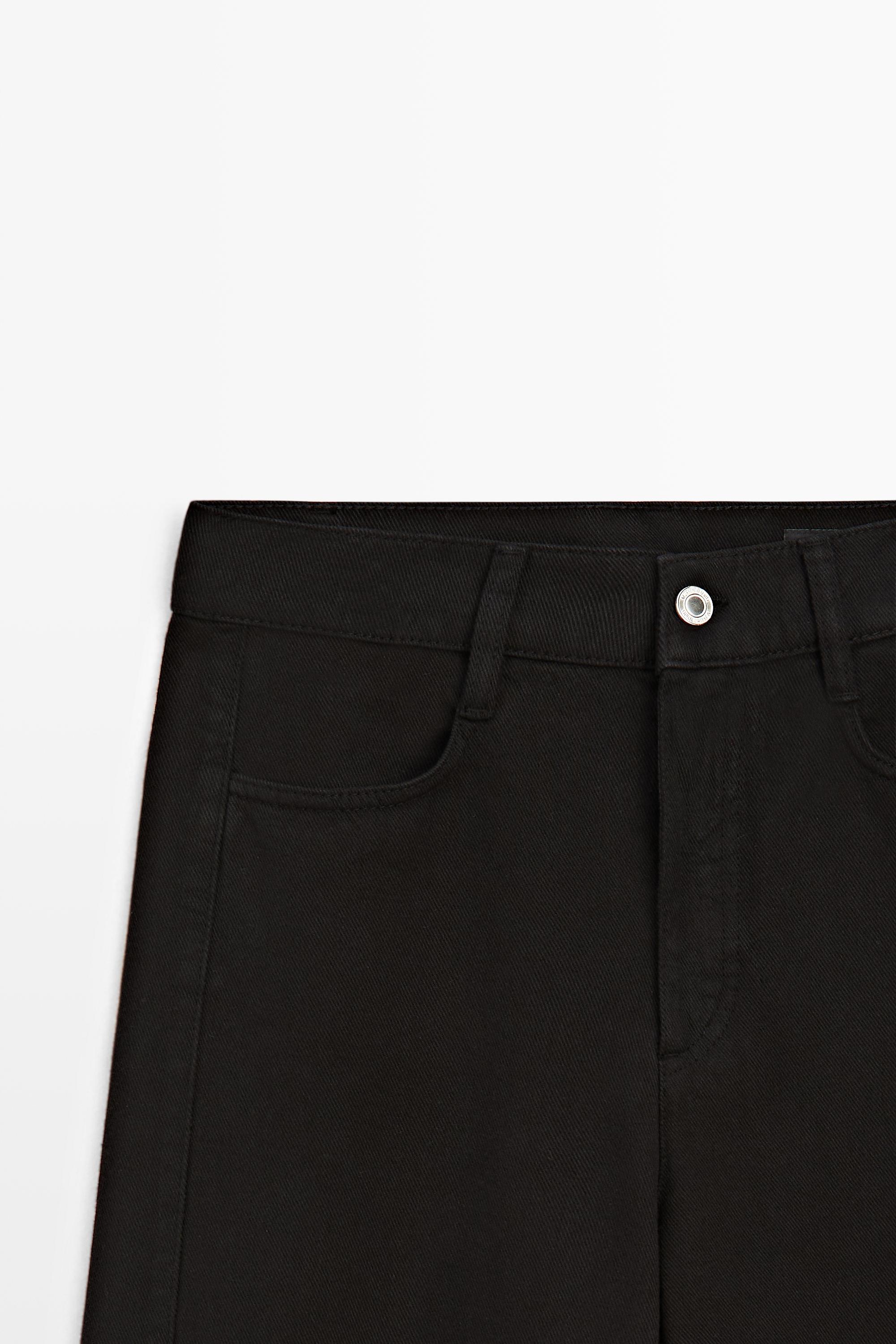 Flowy wide-leg jeans — BLACK