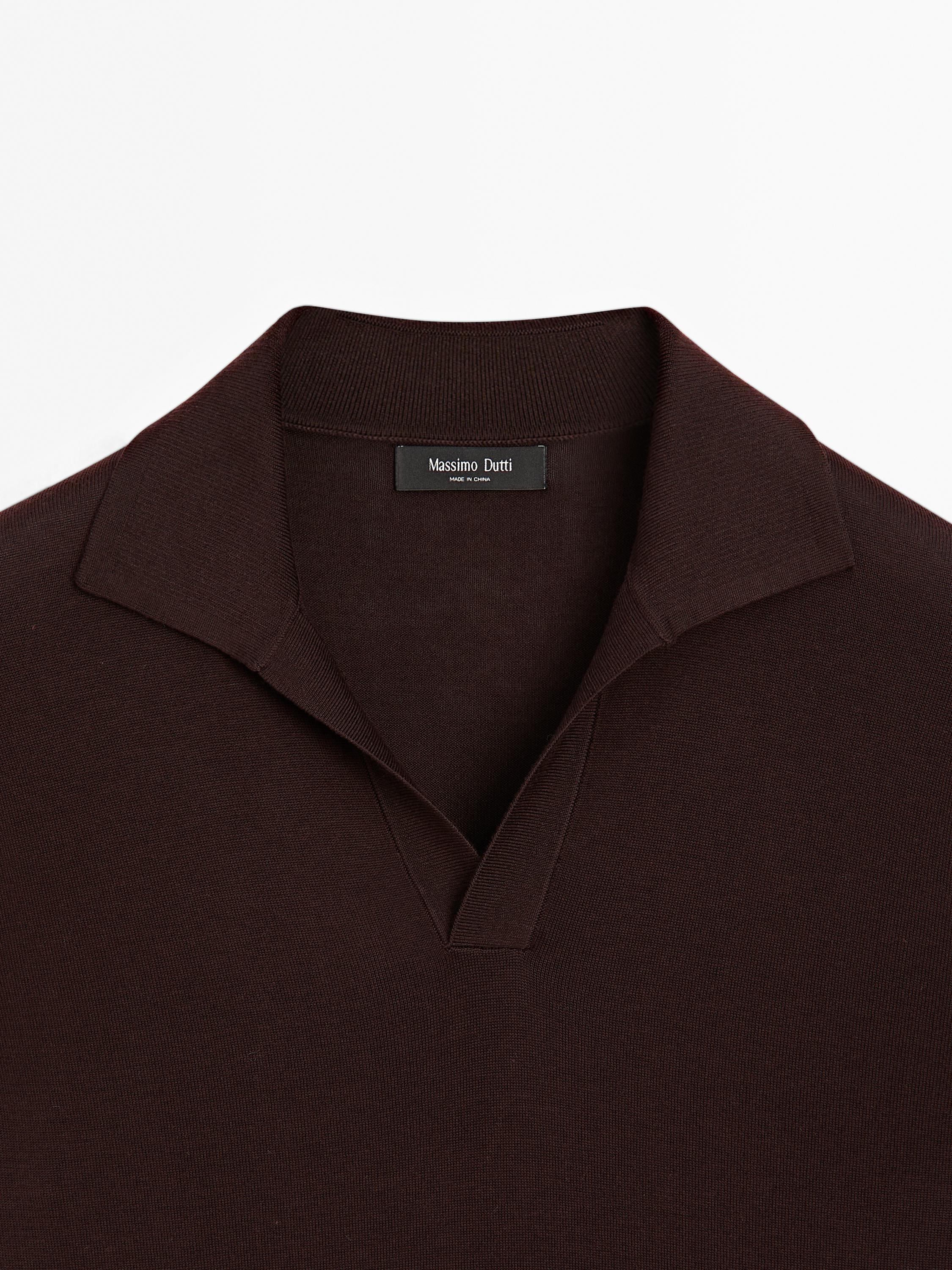 Pull polo en maille à col en V