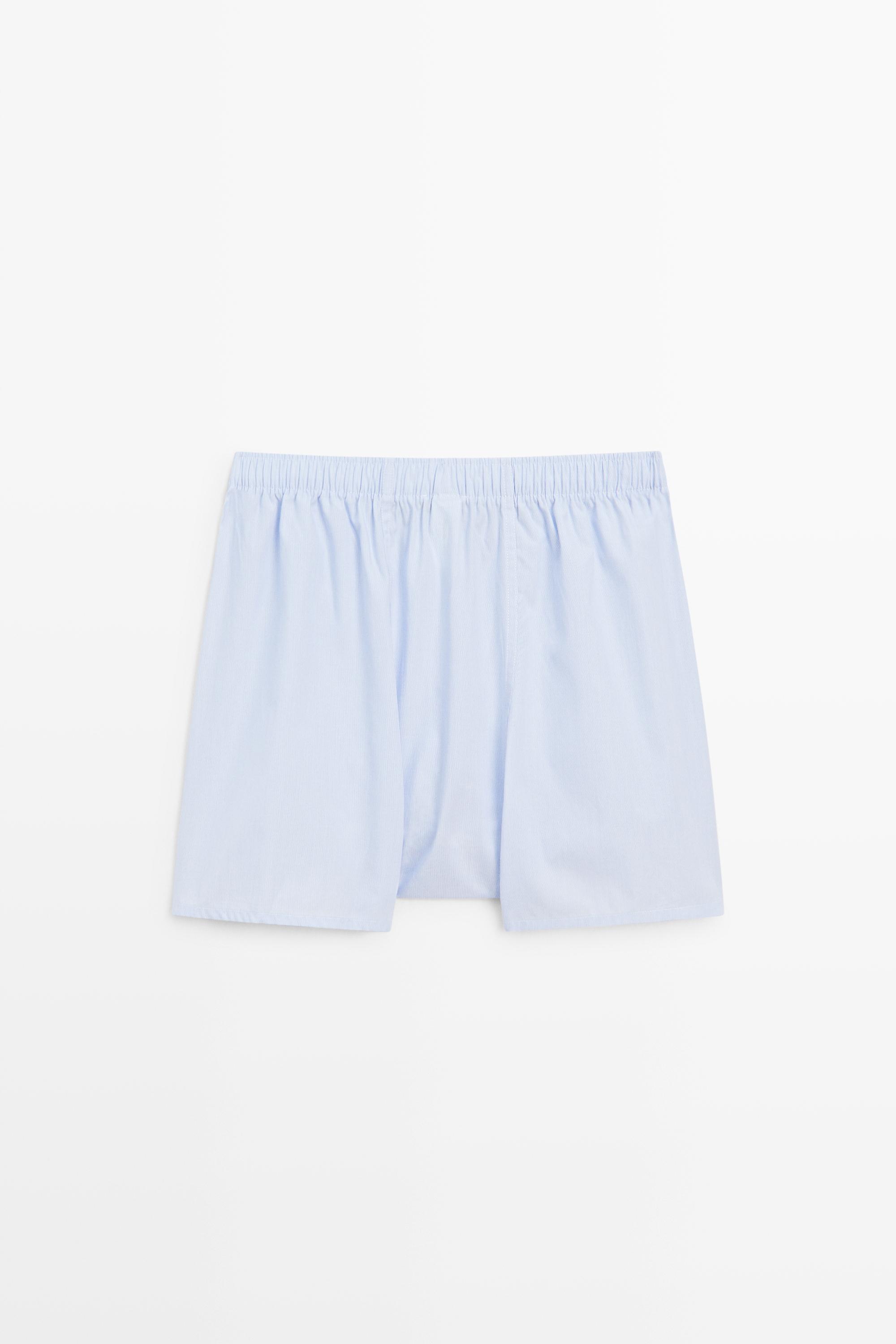 100% cotton micro-striped boxers — SKY BLUE