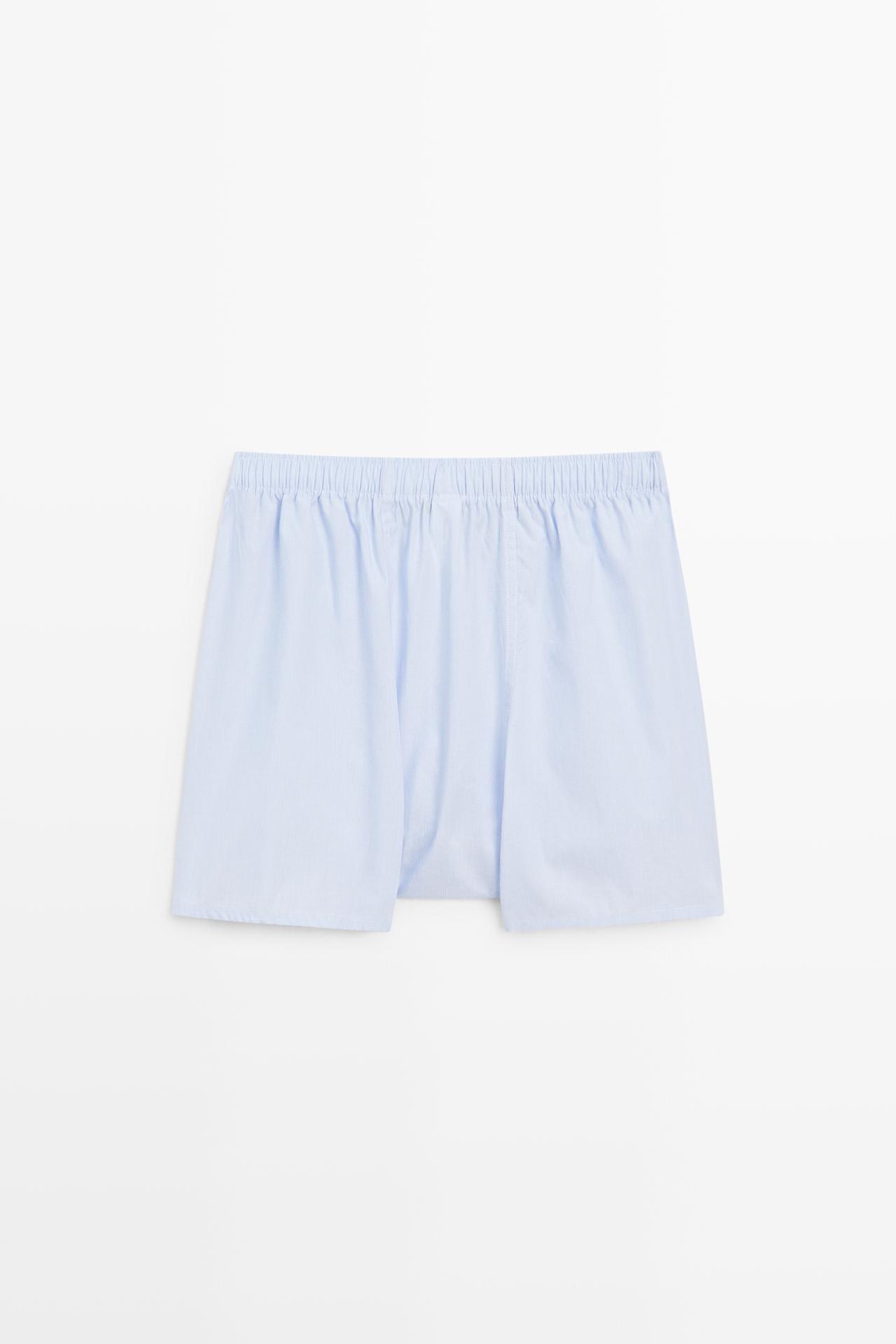 100% cotton micro-striped boxers — SKY BLUE