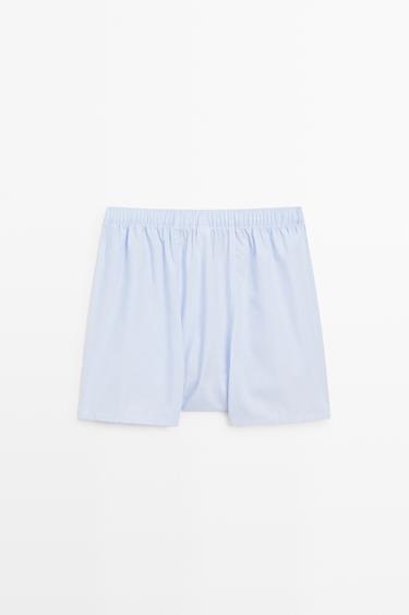 100% cotton micro-striped boxers — SKY BLUE 3
