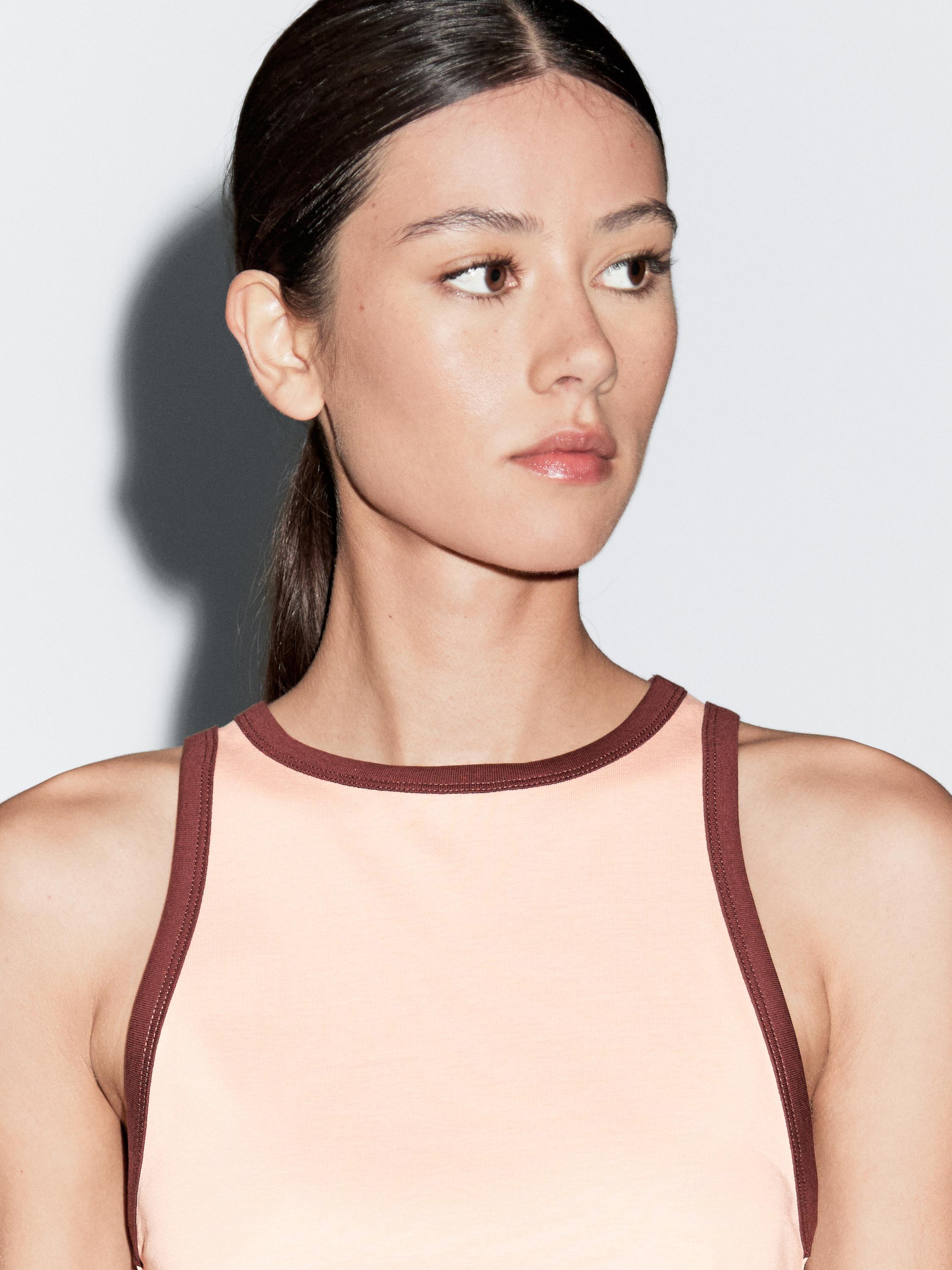 100% cotton halter top with contrast detail