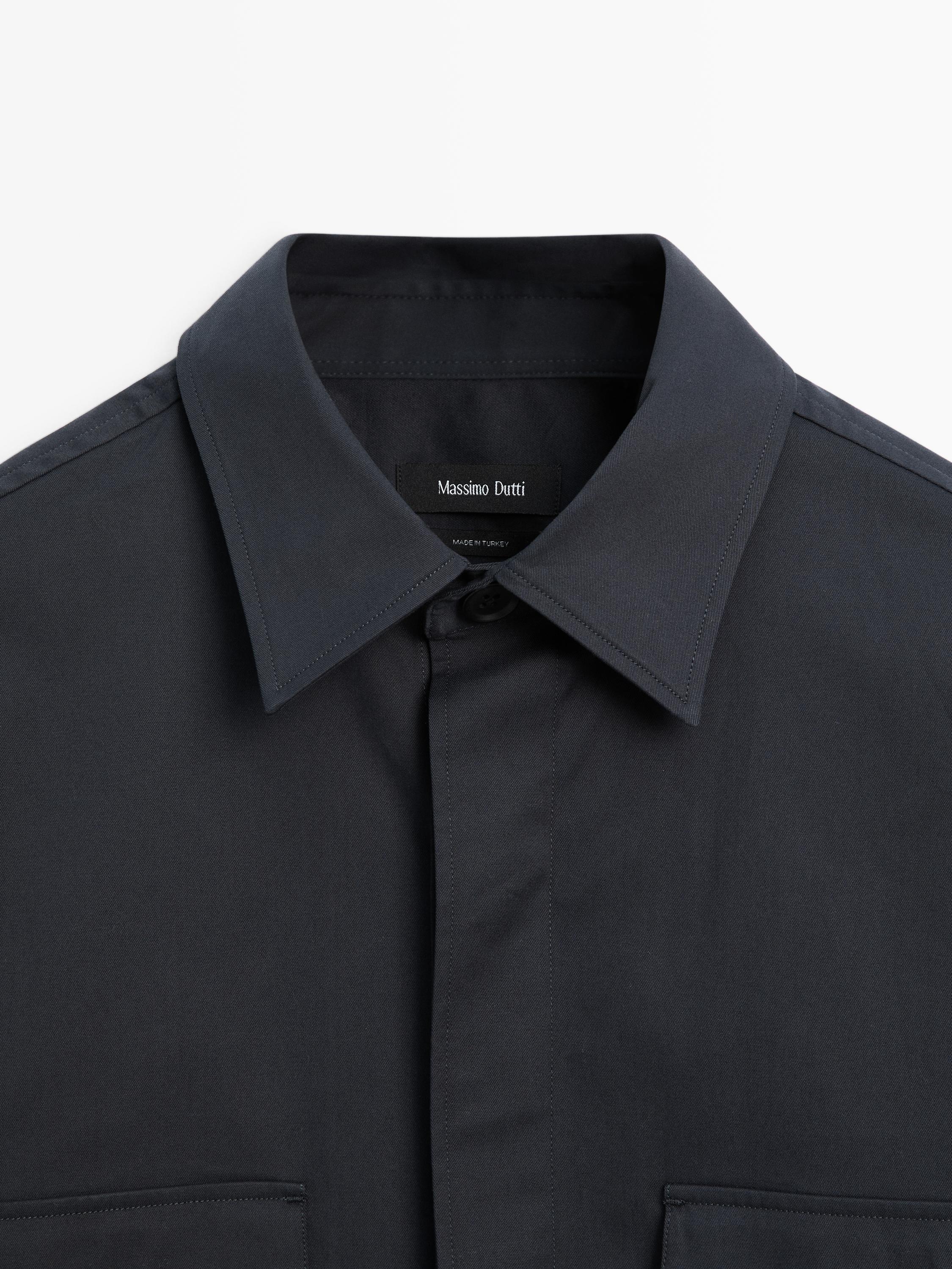 Cotton blend overshirt with pockets
