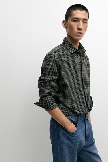 100% cotton regular fit shirt — GREEN 8