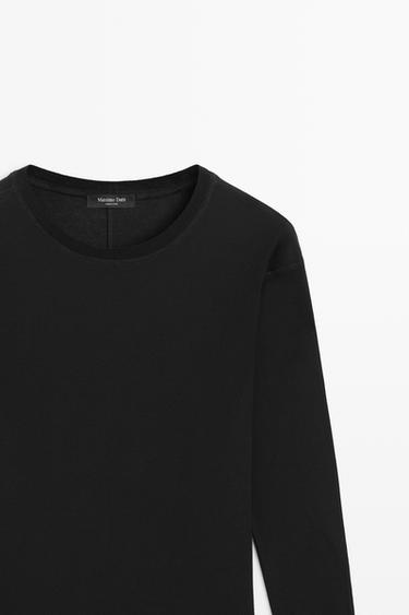 Long sleeve T-shirt with cuff detail — BLACK 4