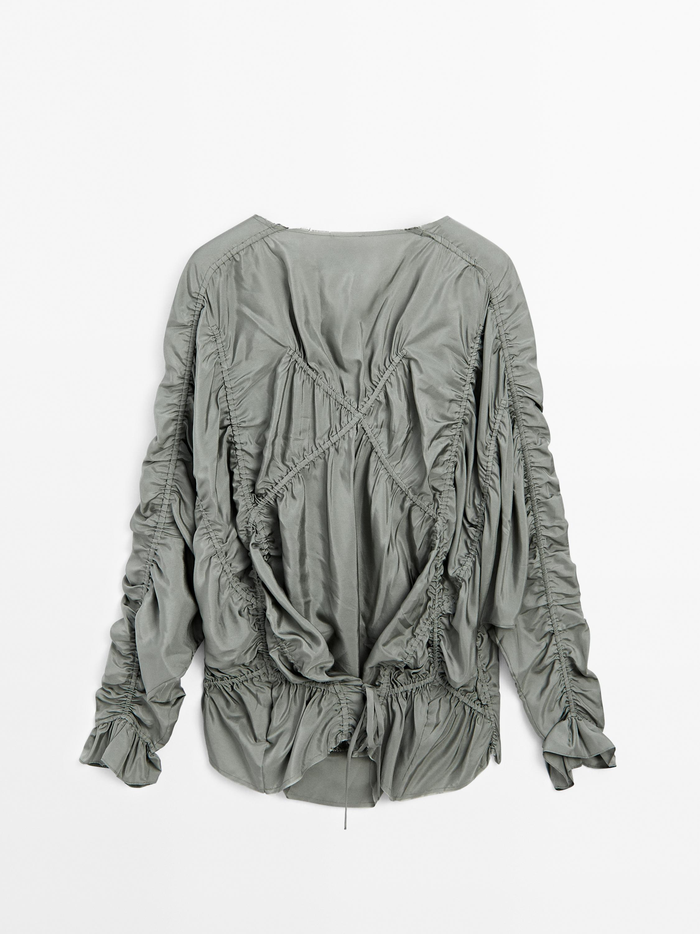 Flowing blouse with gathered detail - Studio