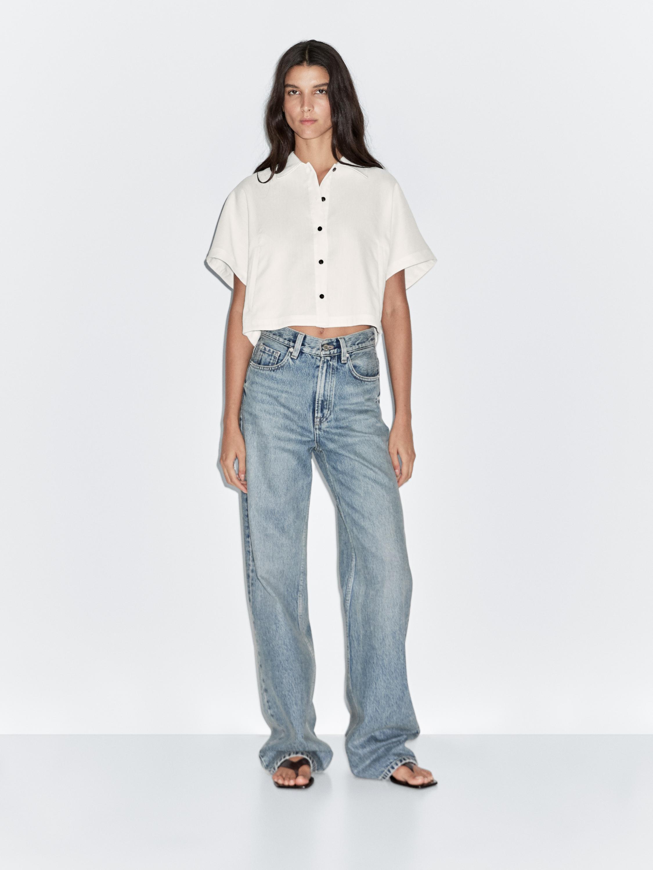 Jeans straight fit tiro bajo
