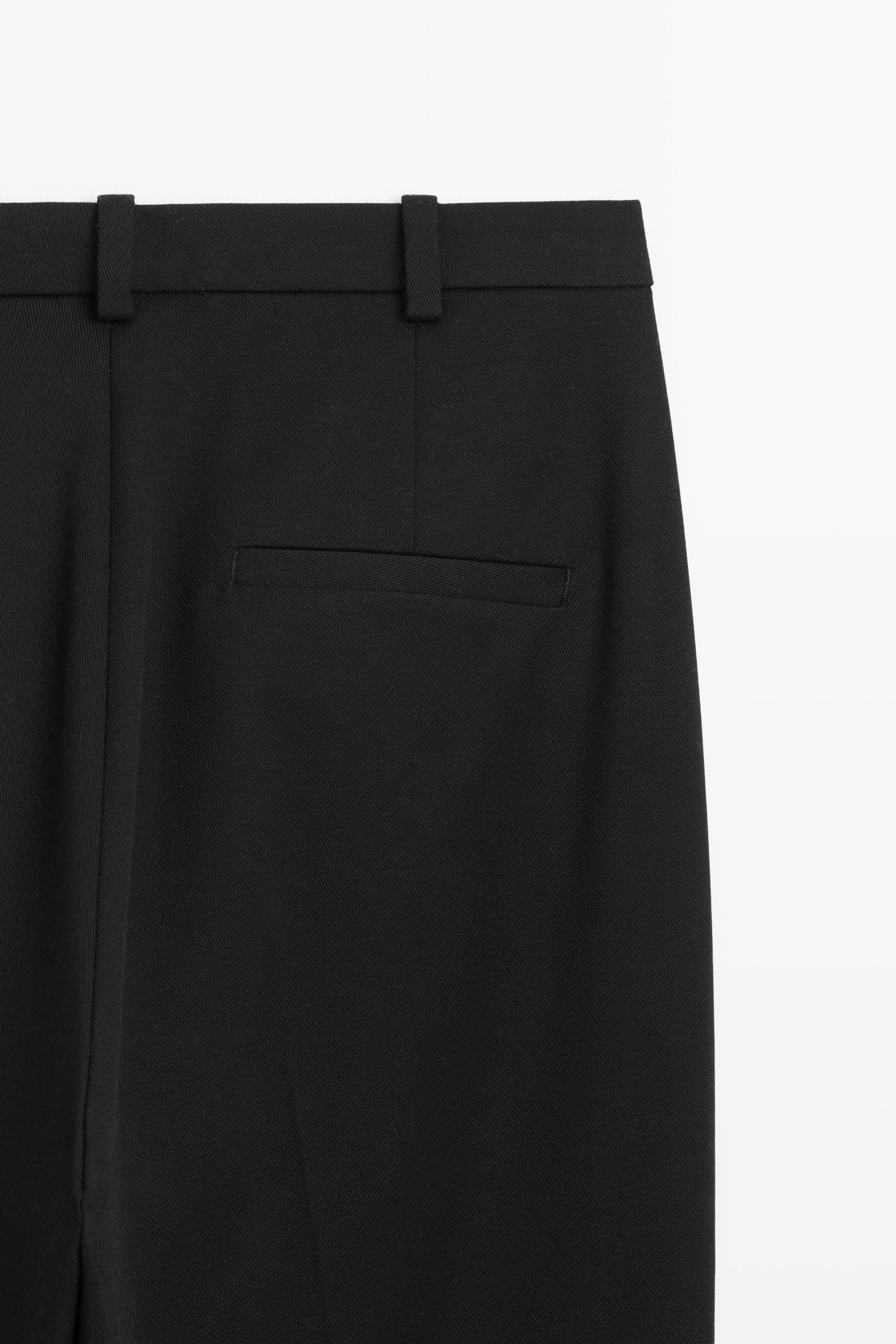 Straight stretch trousers — BLACK