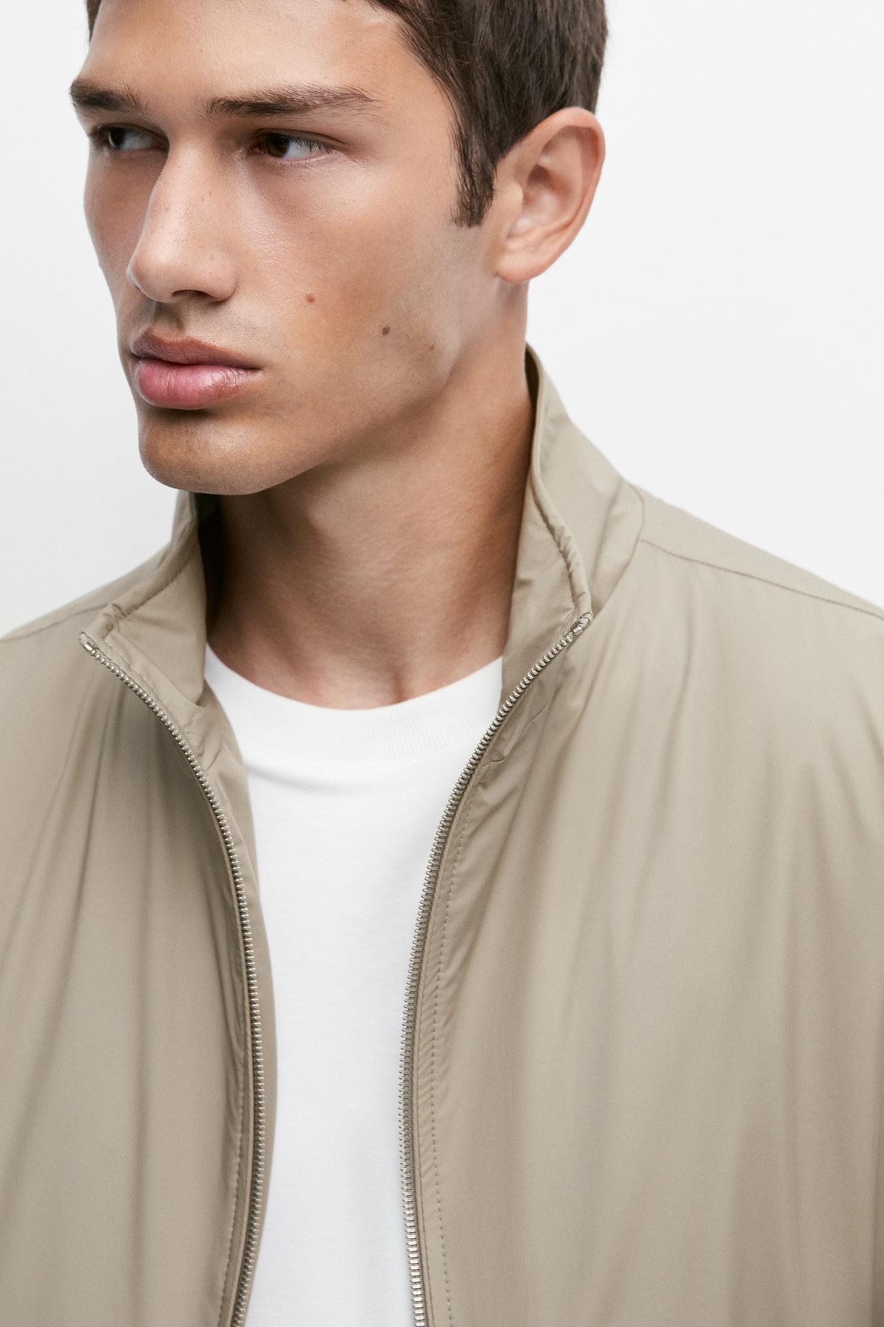 Technical jacket with pocket detail — SAND BROWN