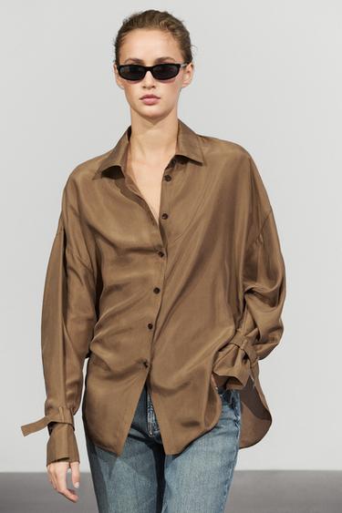 Flowing 100% silk shirt — TOFFEE 3