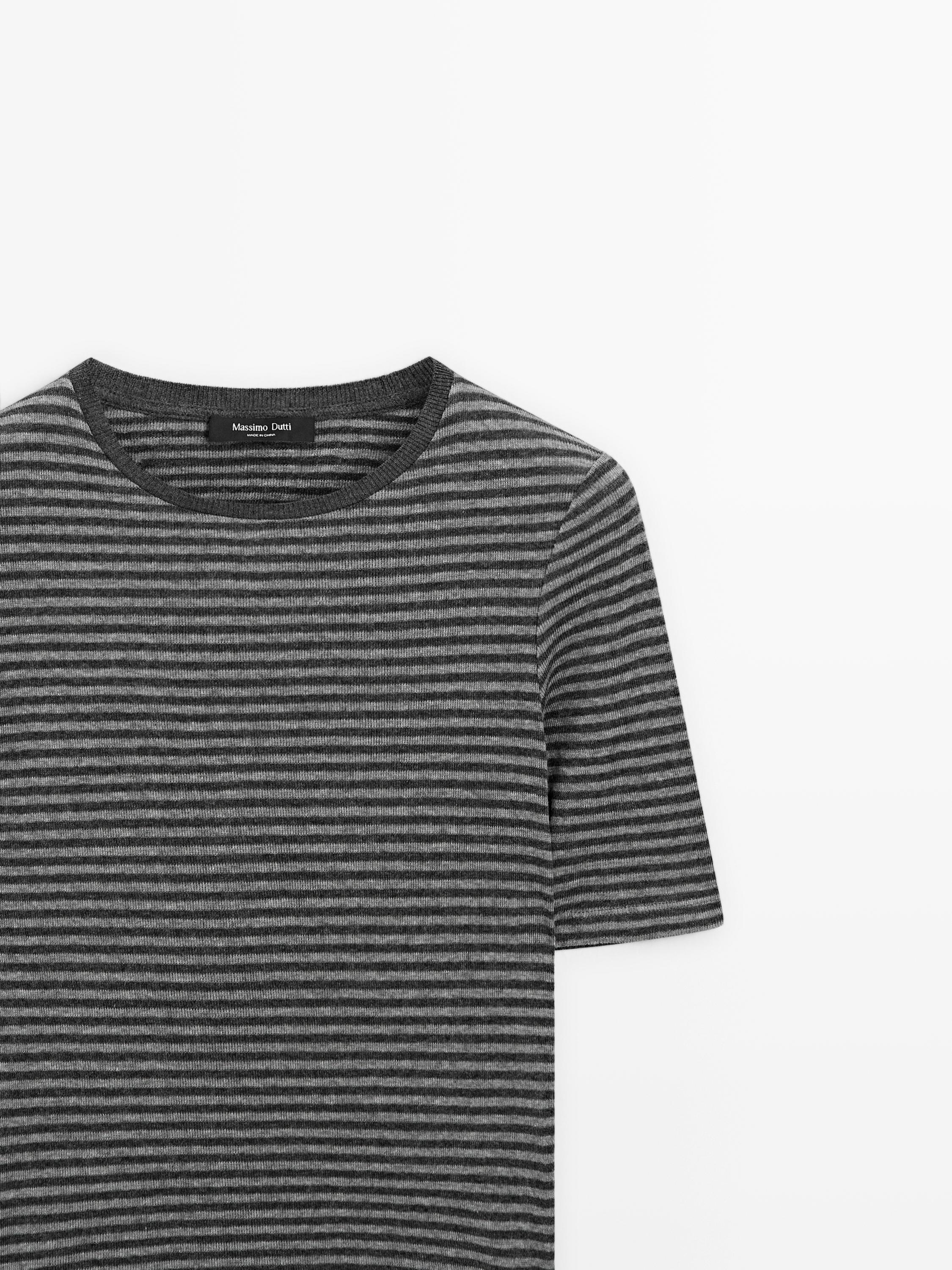 Short sleeve striped shirt — GREY