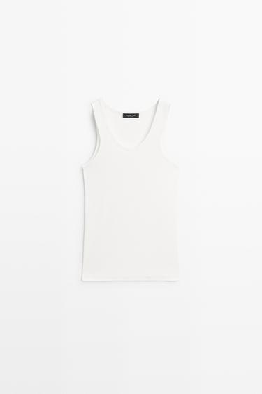 Cotton blend crew neck T-shirt — WHITE 2