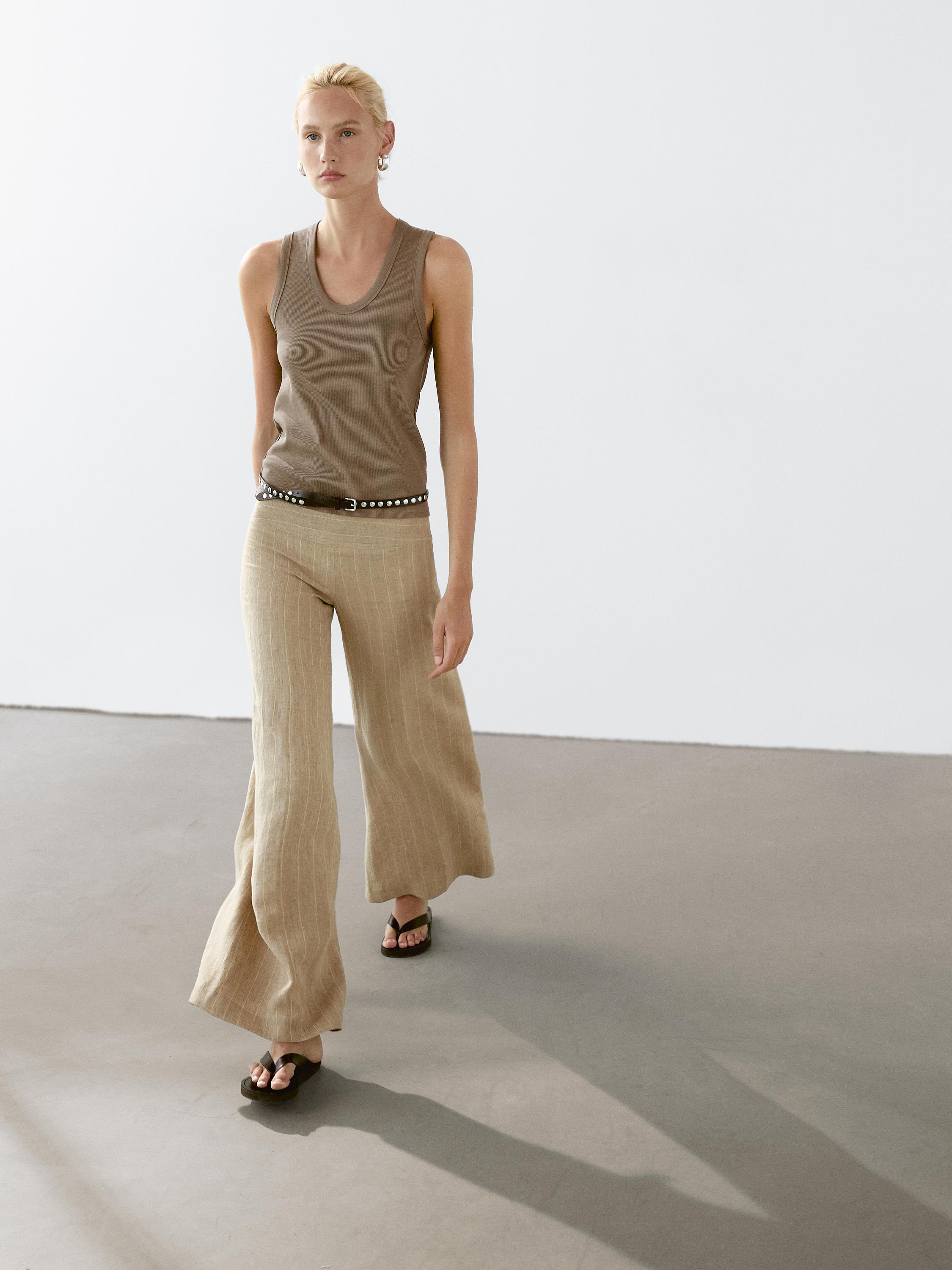 Heavy weight ribbed round neck top