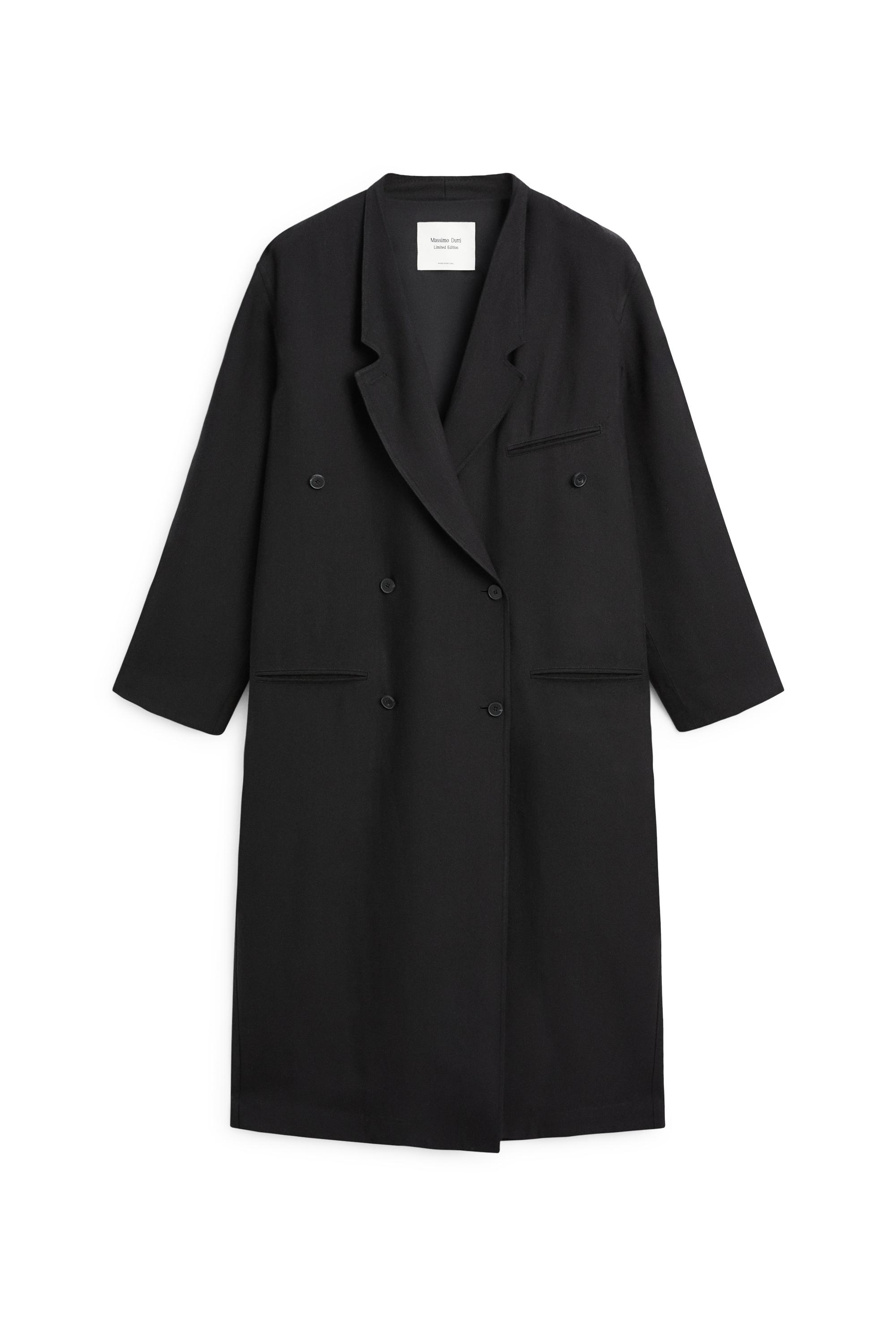 Long double-breasted trench coat - LIMITED EDITION — BLACK
