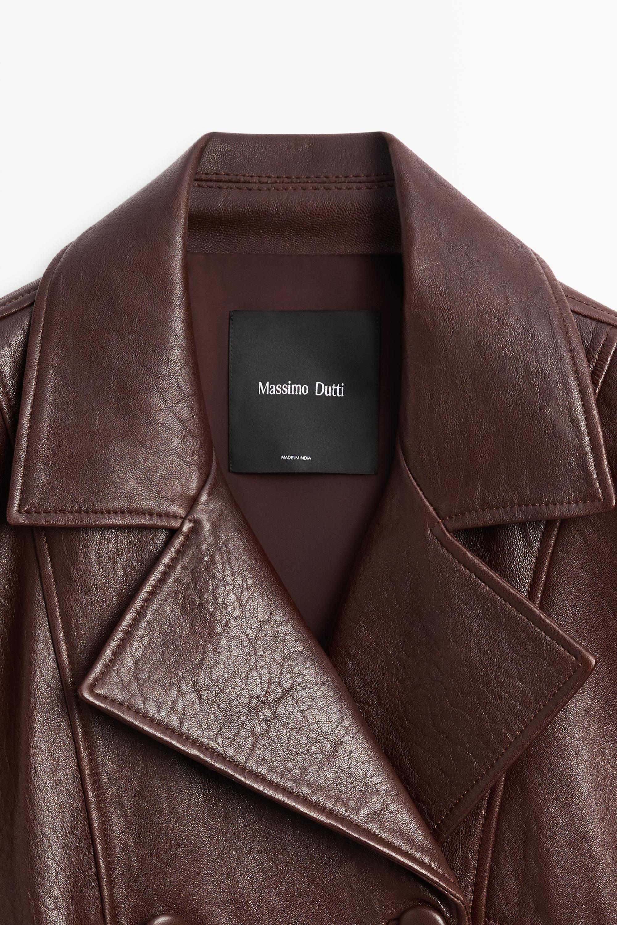 Nappa leather bomber jacket — BROWN