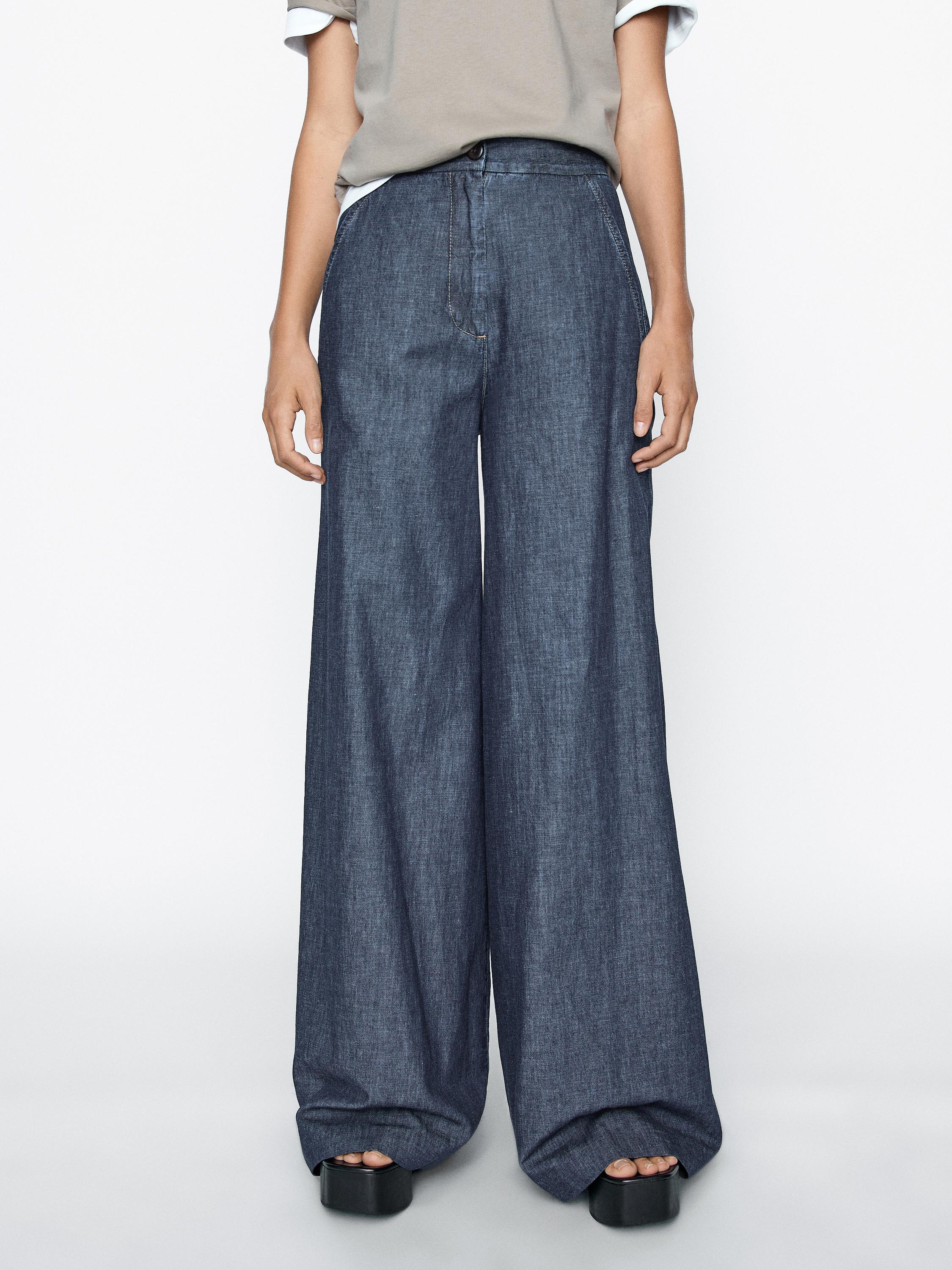 High-waist super wide-leg jeans