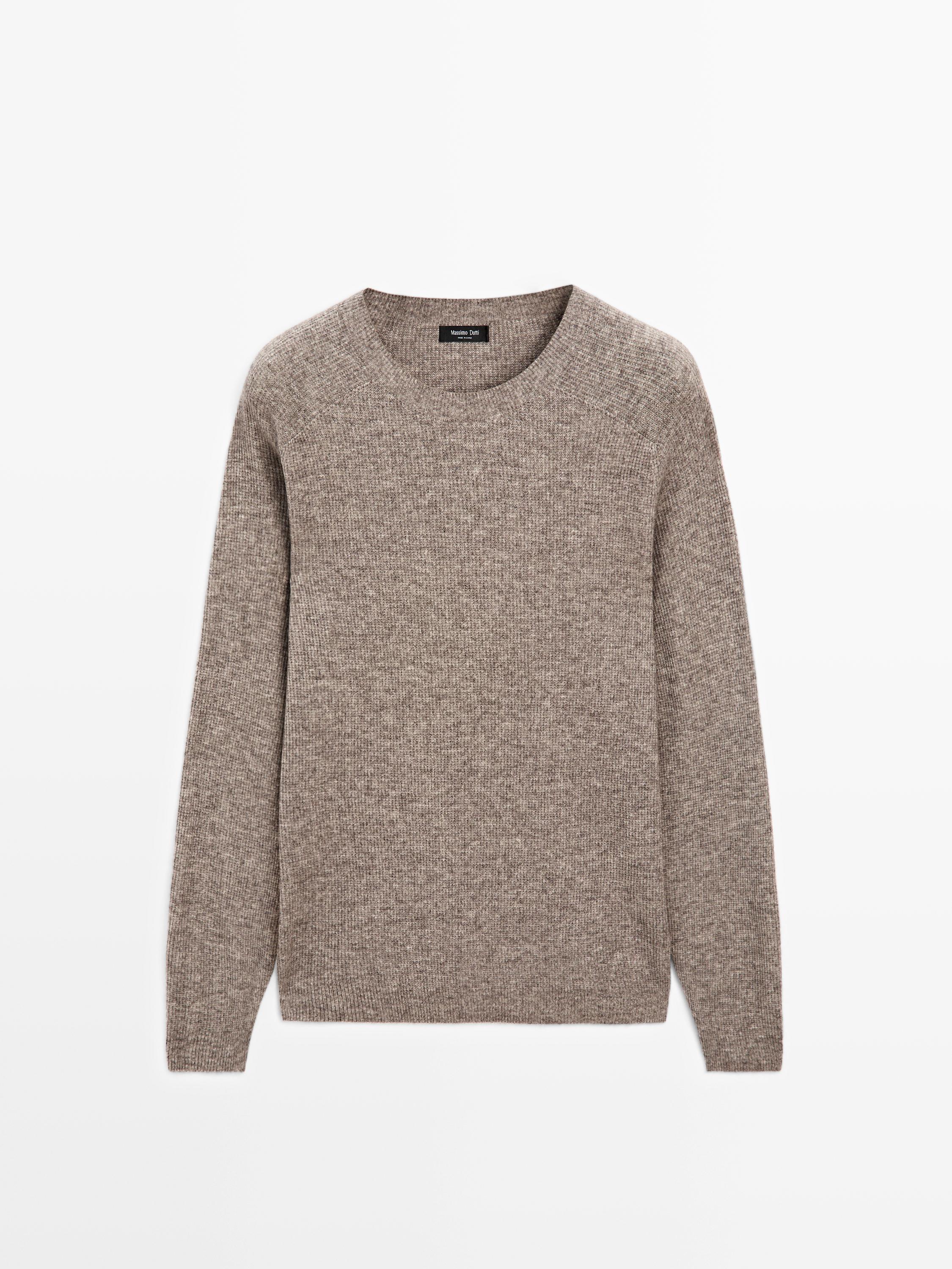 Seamless wool blend knit sweater