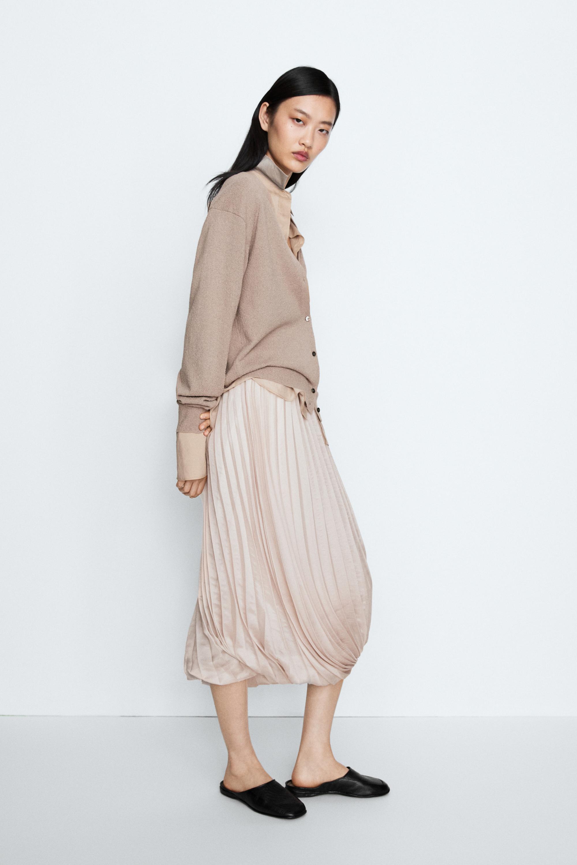 STUDIO V-neck knit cardigan — MOLE BROWN