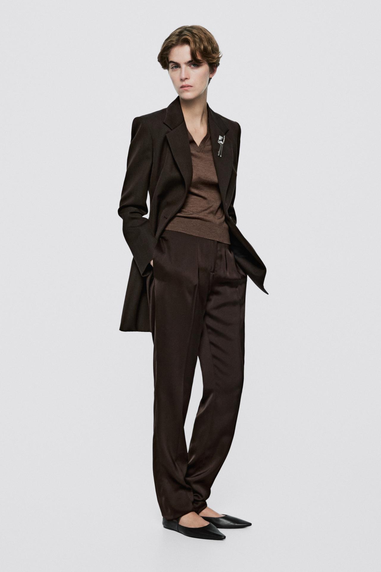 100% wool button detail blazer - LIMITED EDITION — BROWN