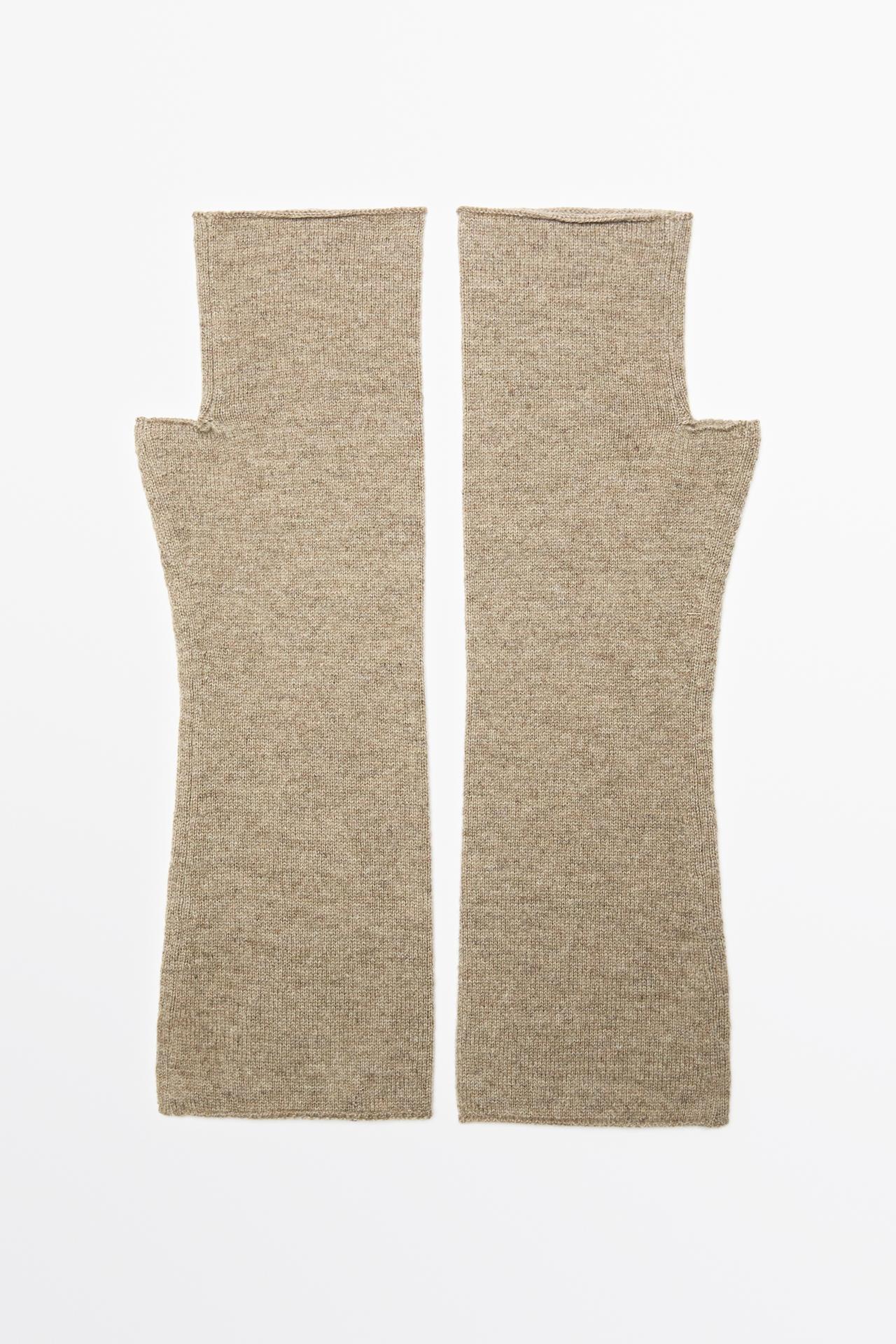 Wool and cashmere knit mittens — Washed