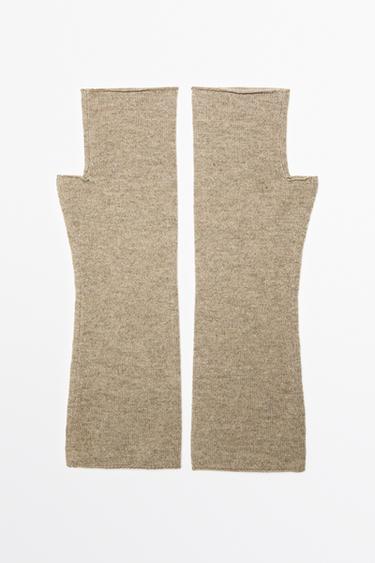 Wool and cashmere knit mittens — Washed 1