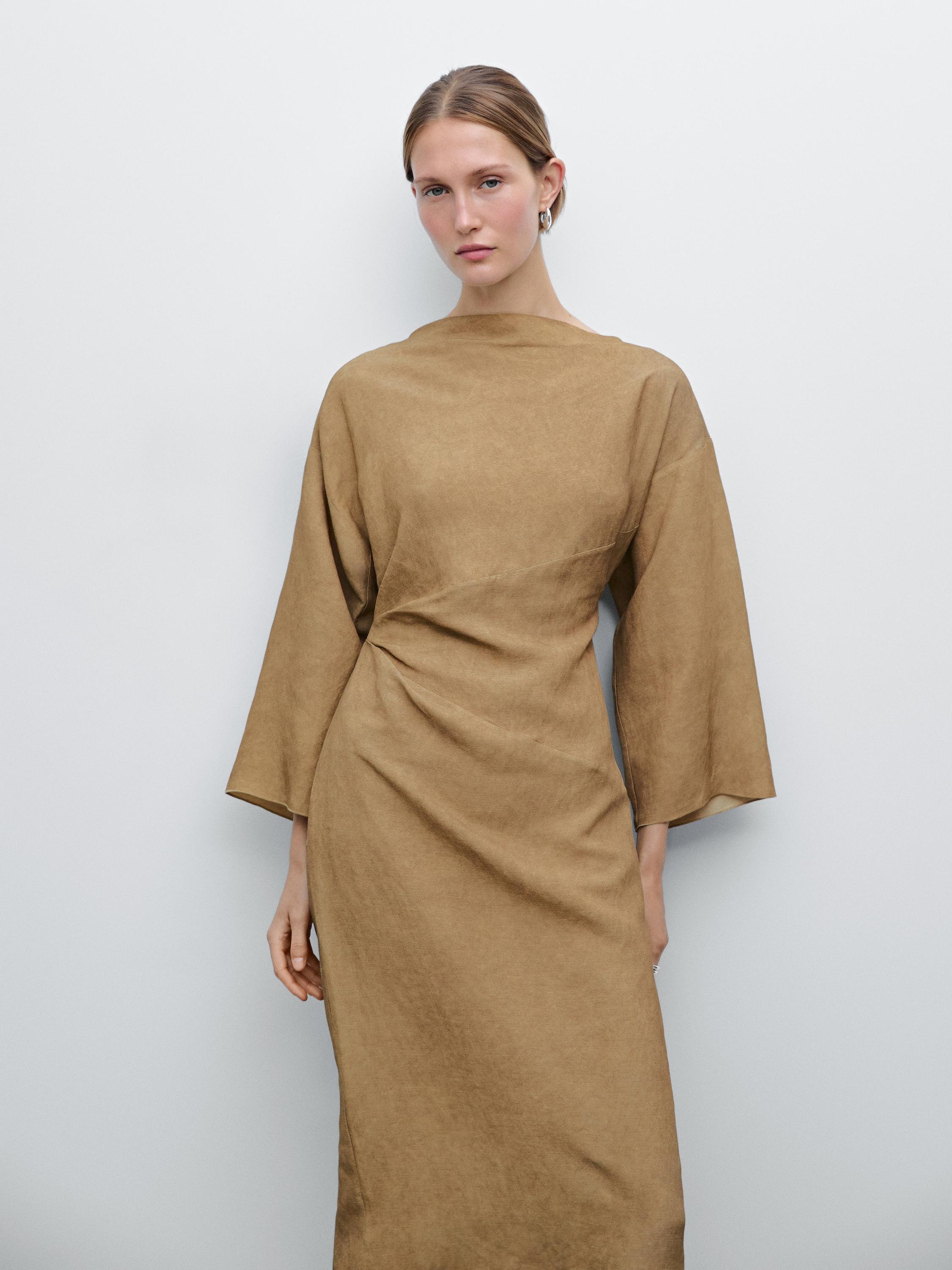 Midi dress with seam details