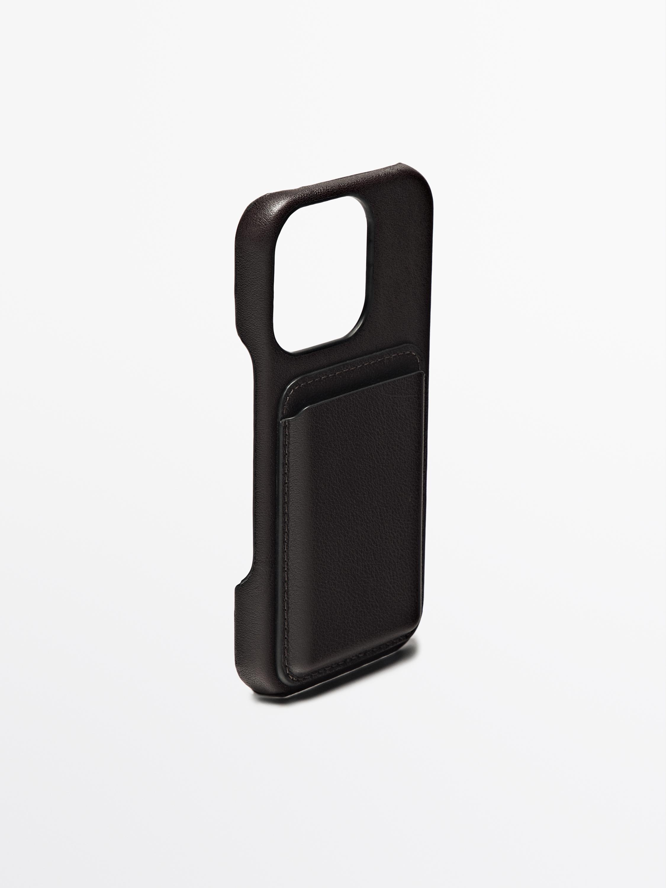 Nappa leather iPhone 16 Pro case — BROWN