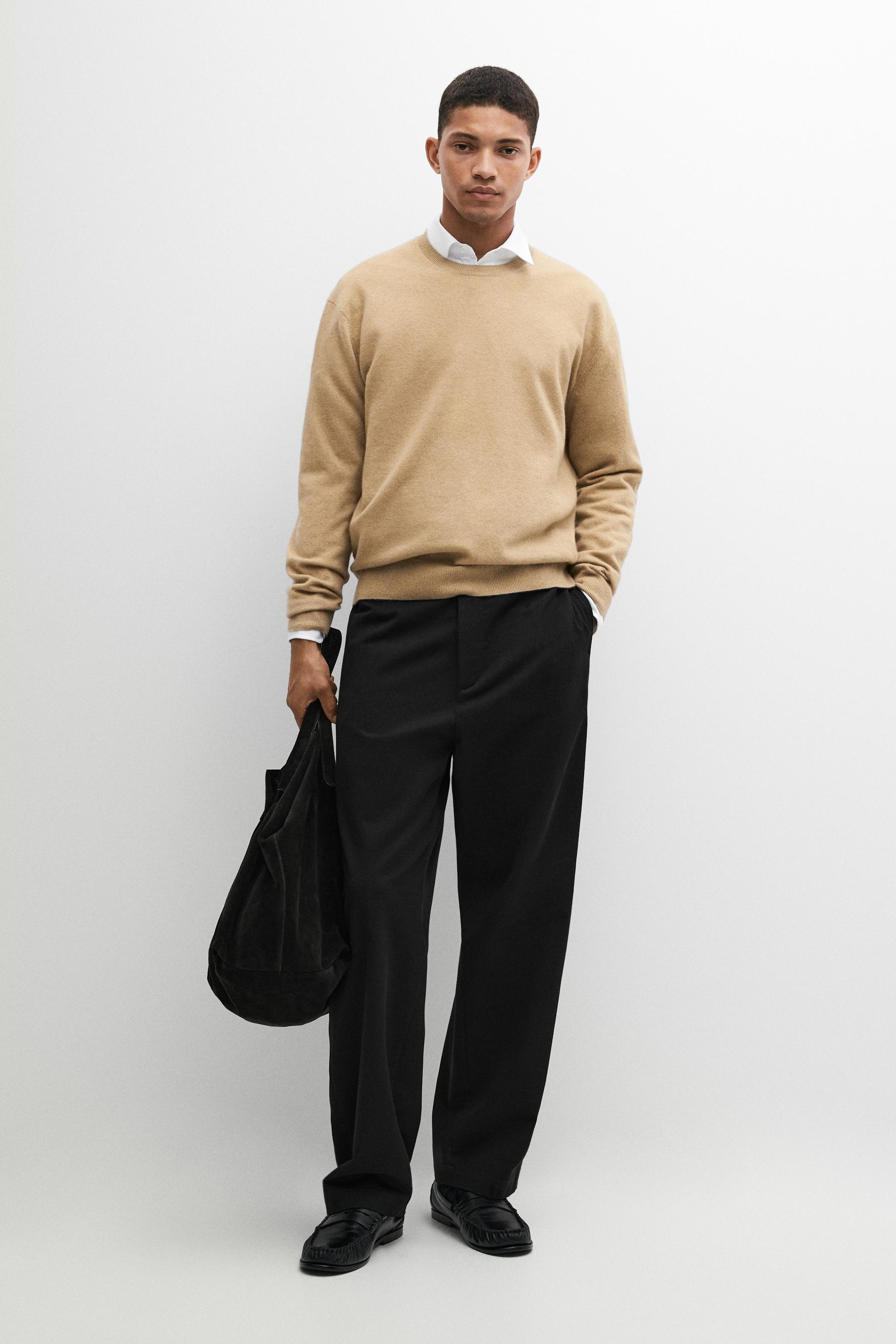 Knit 100% cashmere round neck sweater