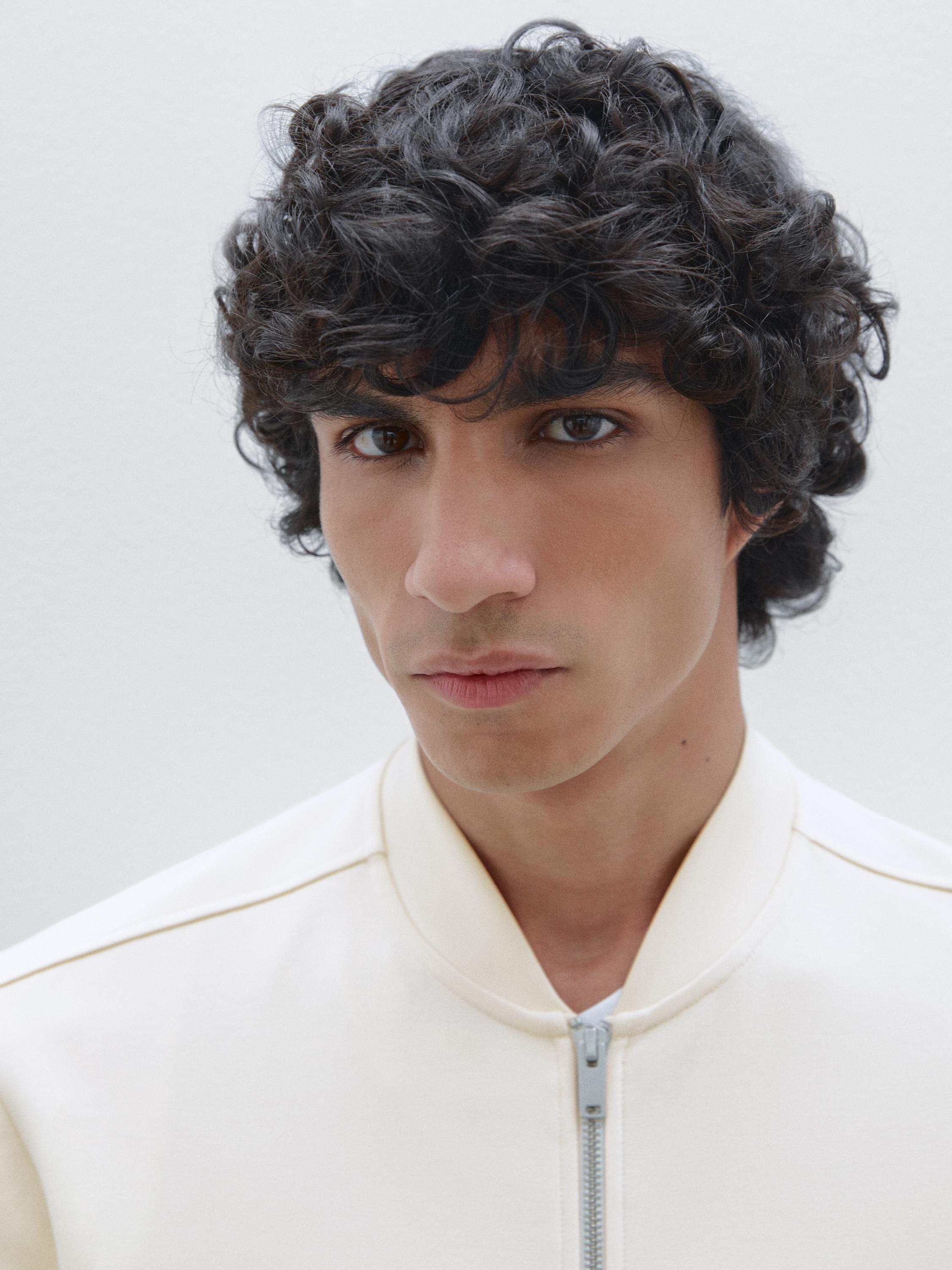 Cotton blend bomber jacket