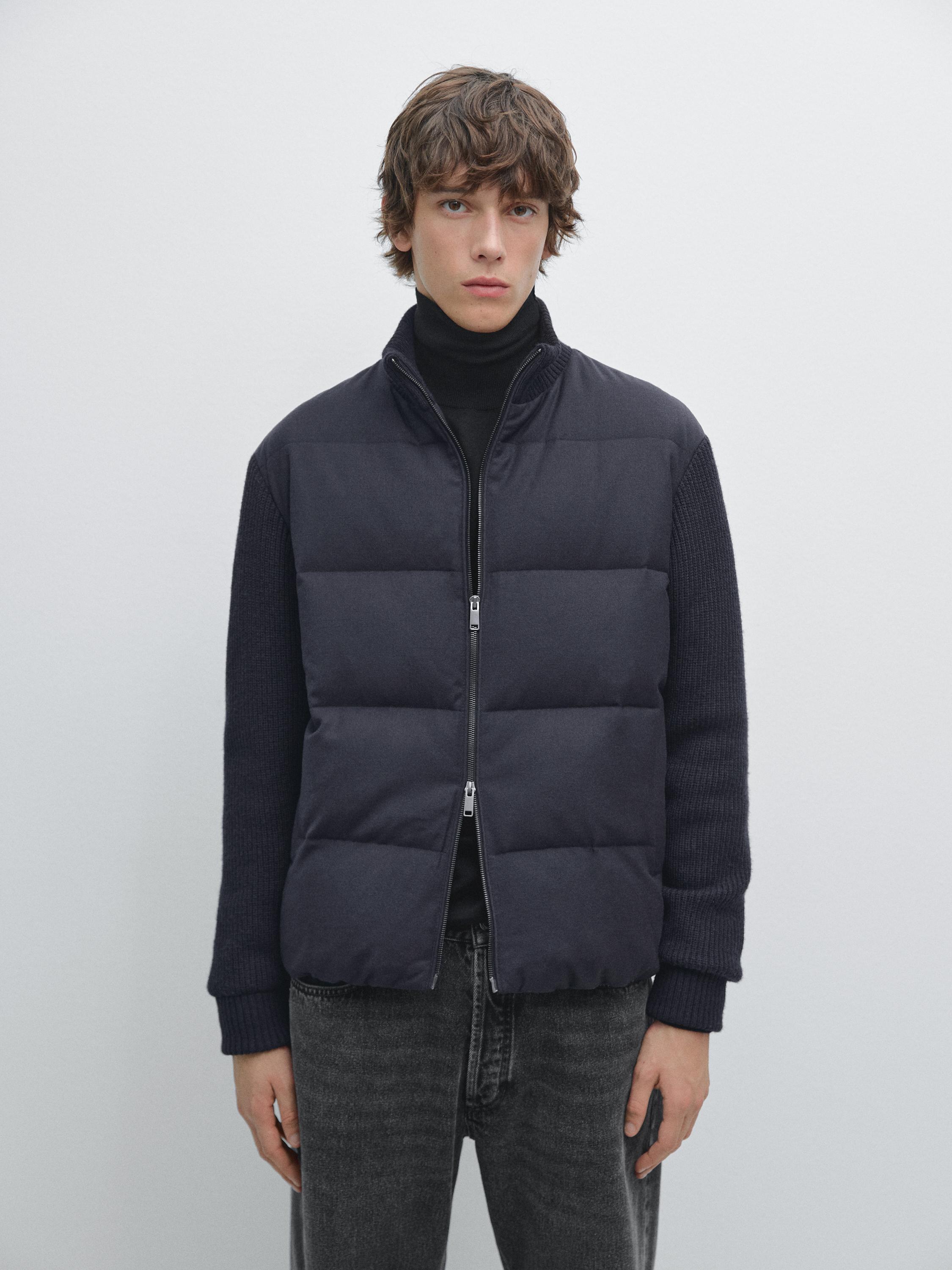 Knit down blend puffer jacket