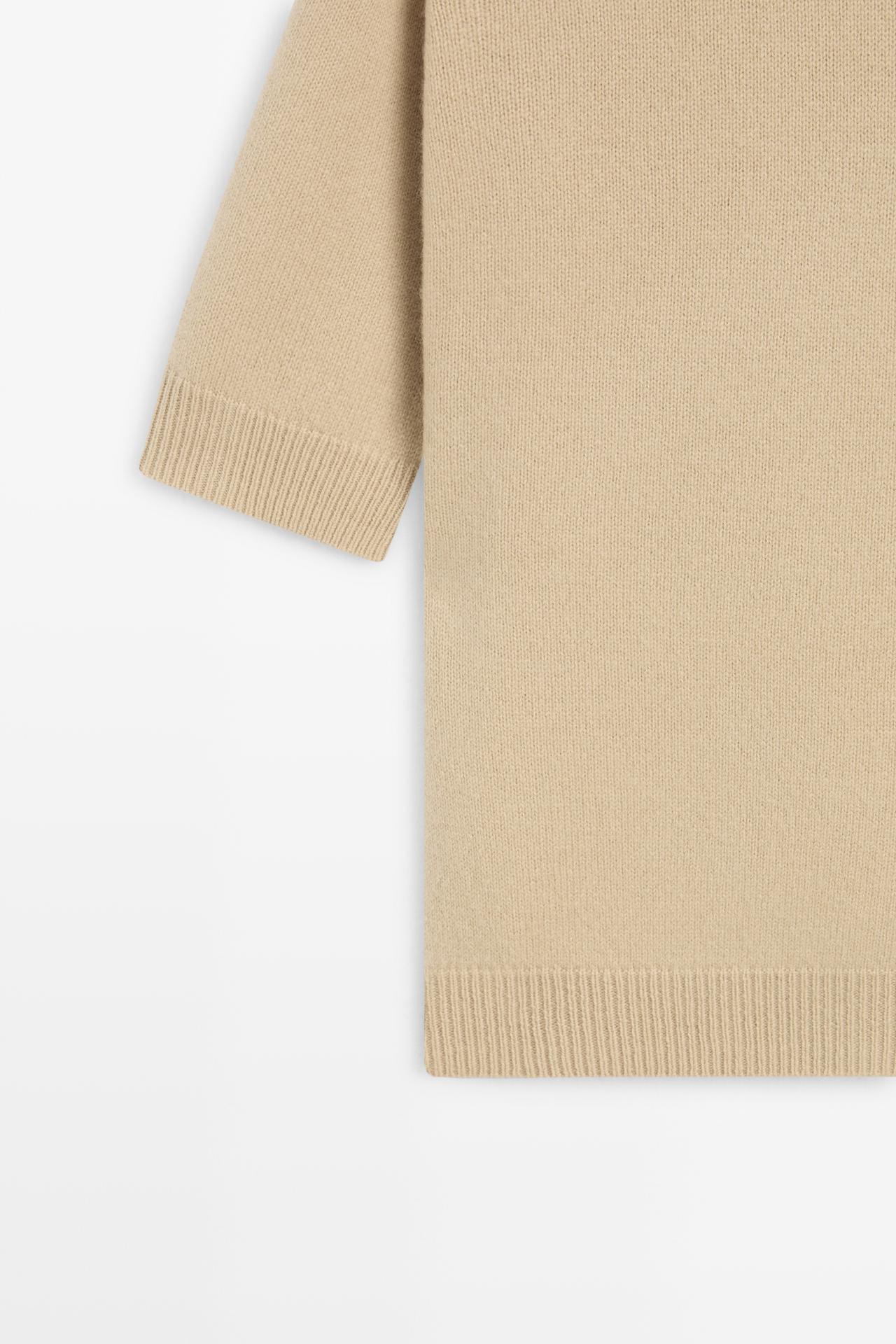 Oversize short sleeve knit sweater — CAMEL