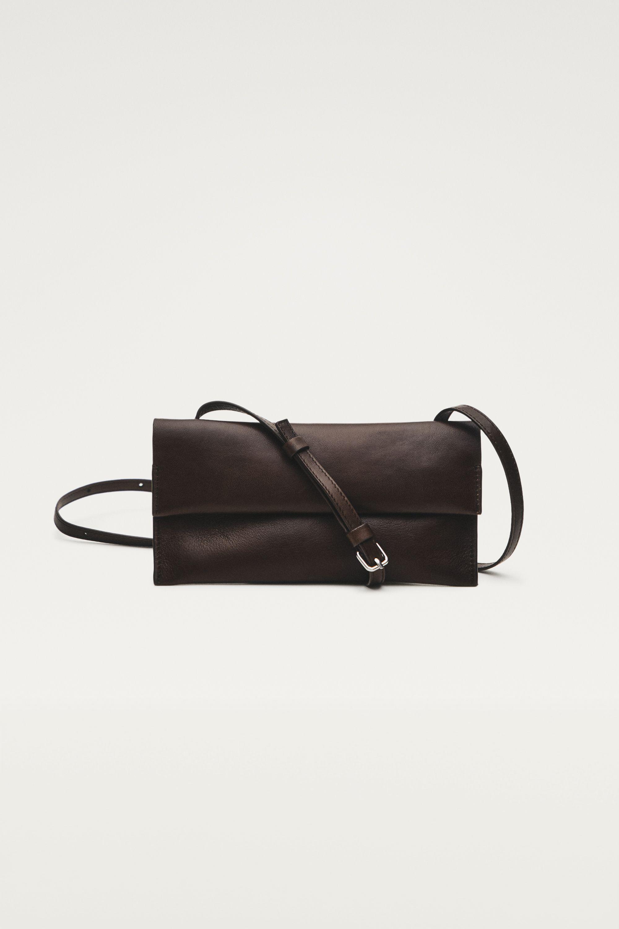 Nappa leather crossbody bag — BROWN