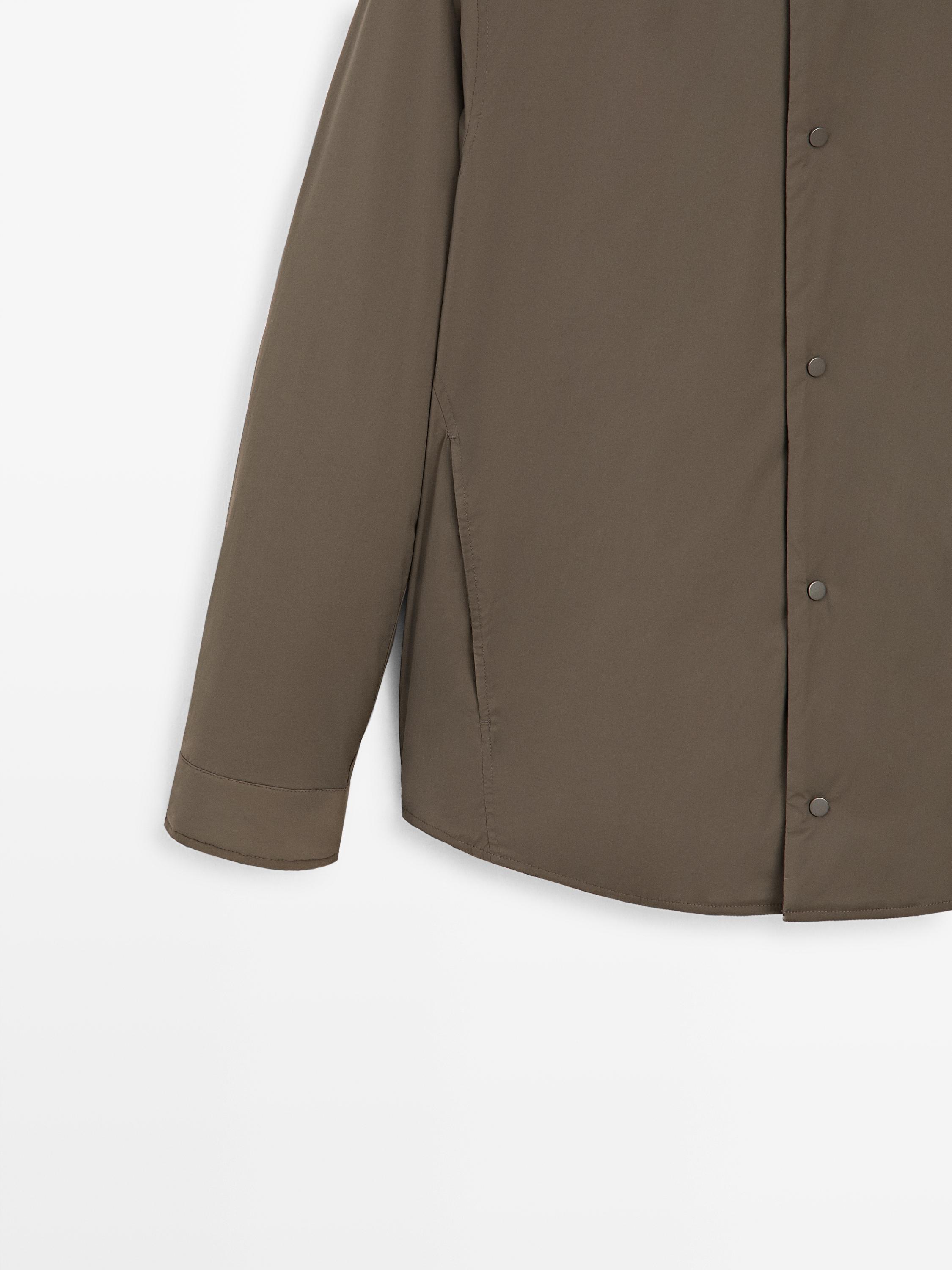 Lightweight water-repellent padded overshirt — KHAKI