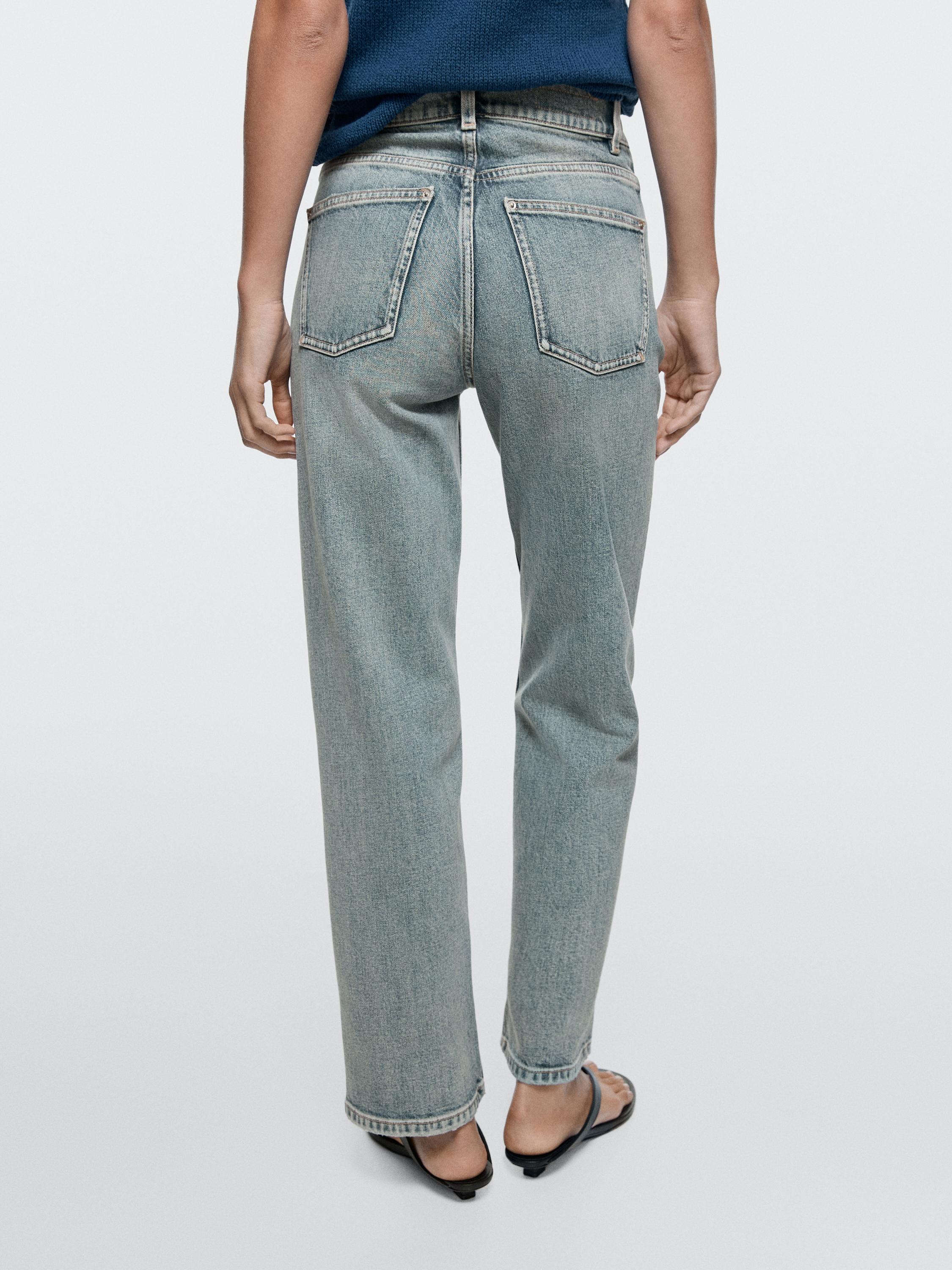 Mid-rise straight-leg jeans — Light Blue